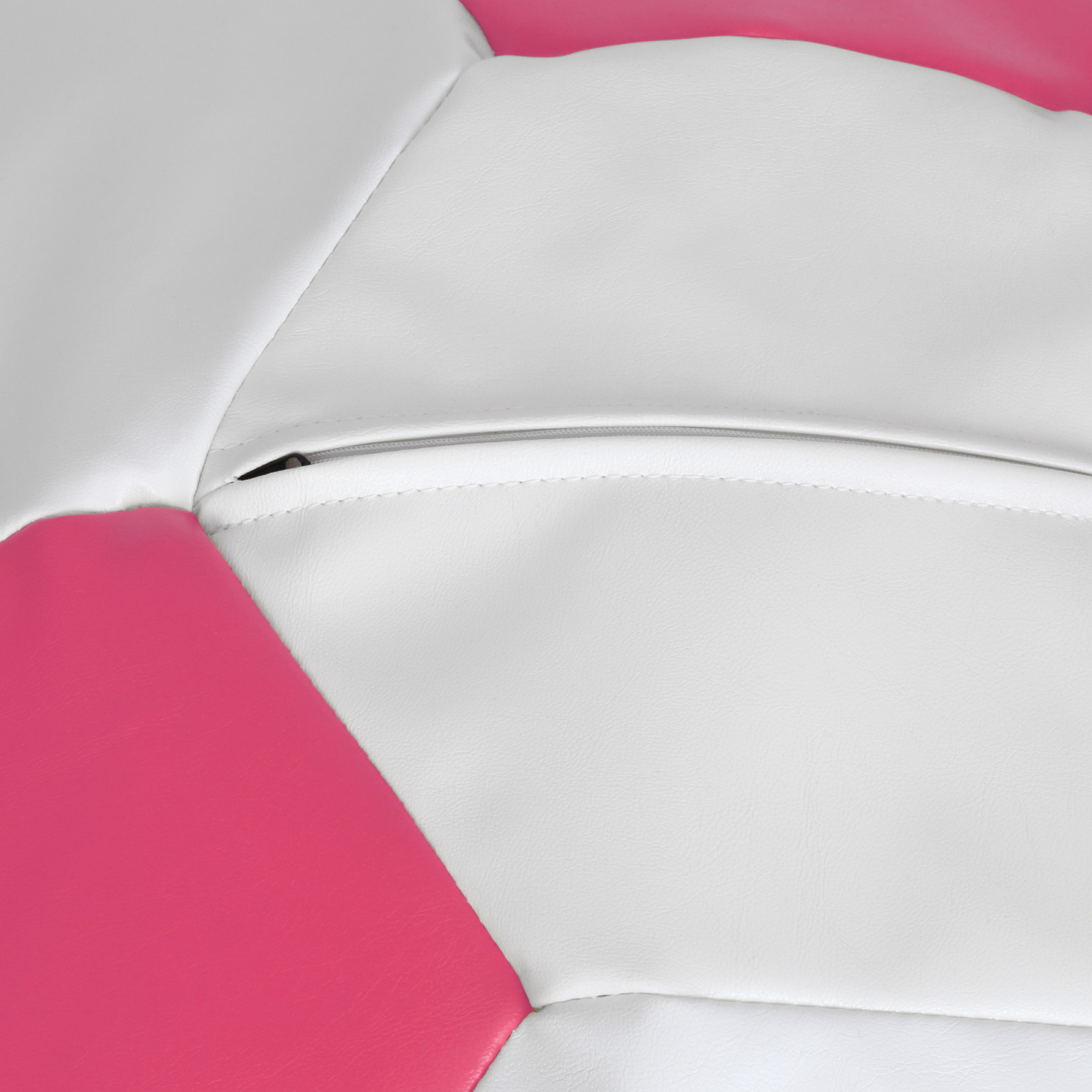 Mondo Ball - fotoliu puf - imitatie piele - alb/roz [2]