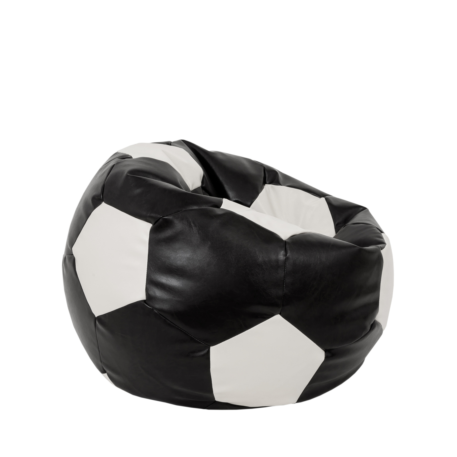 Mondo Ball - fotoliu puf - imitatie piele - negru/alb [1]