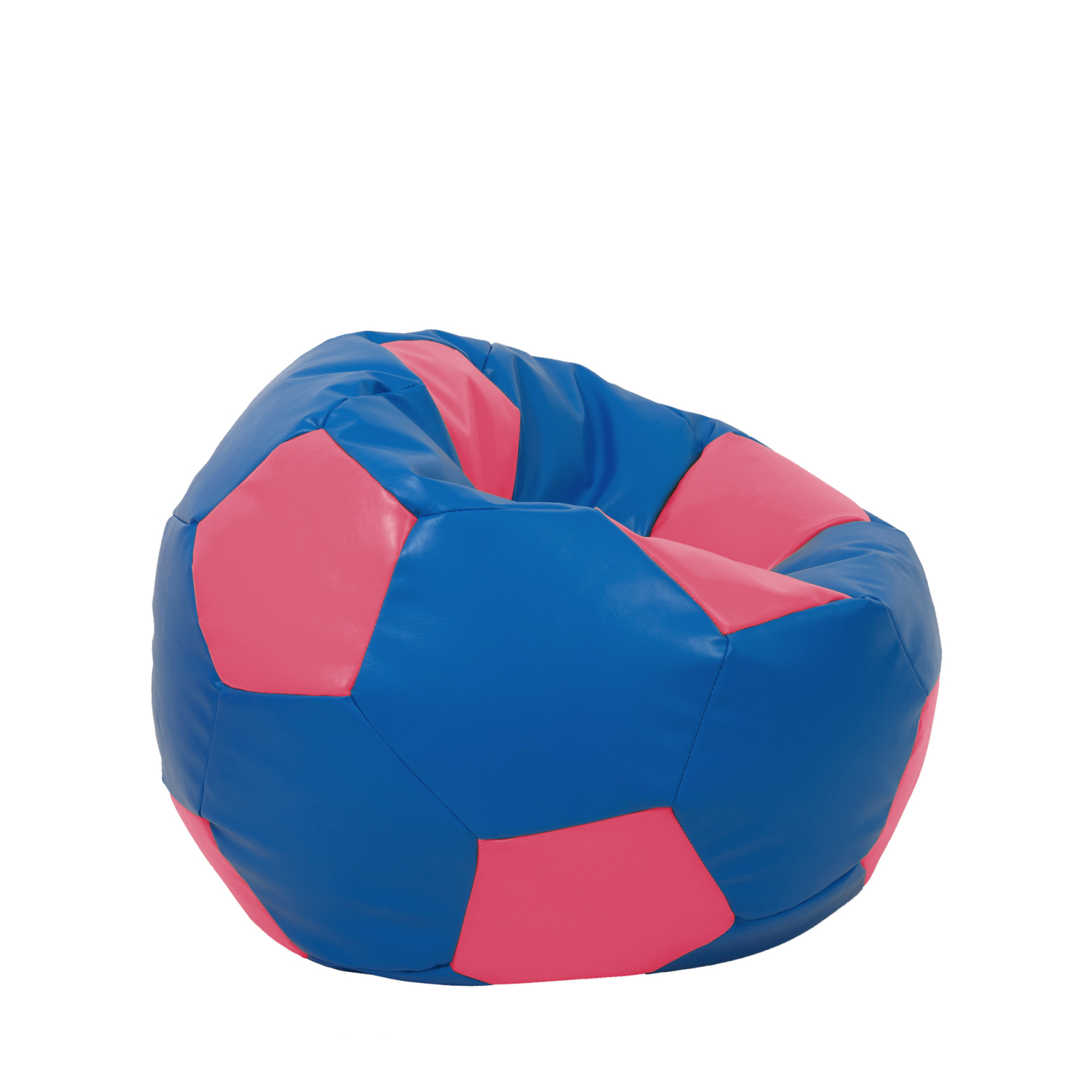 Mondo Ball - fotoliu puf - imitatie piele - albastru/roz [1]