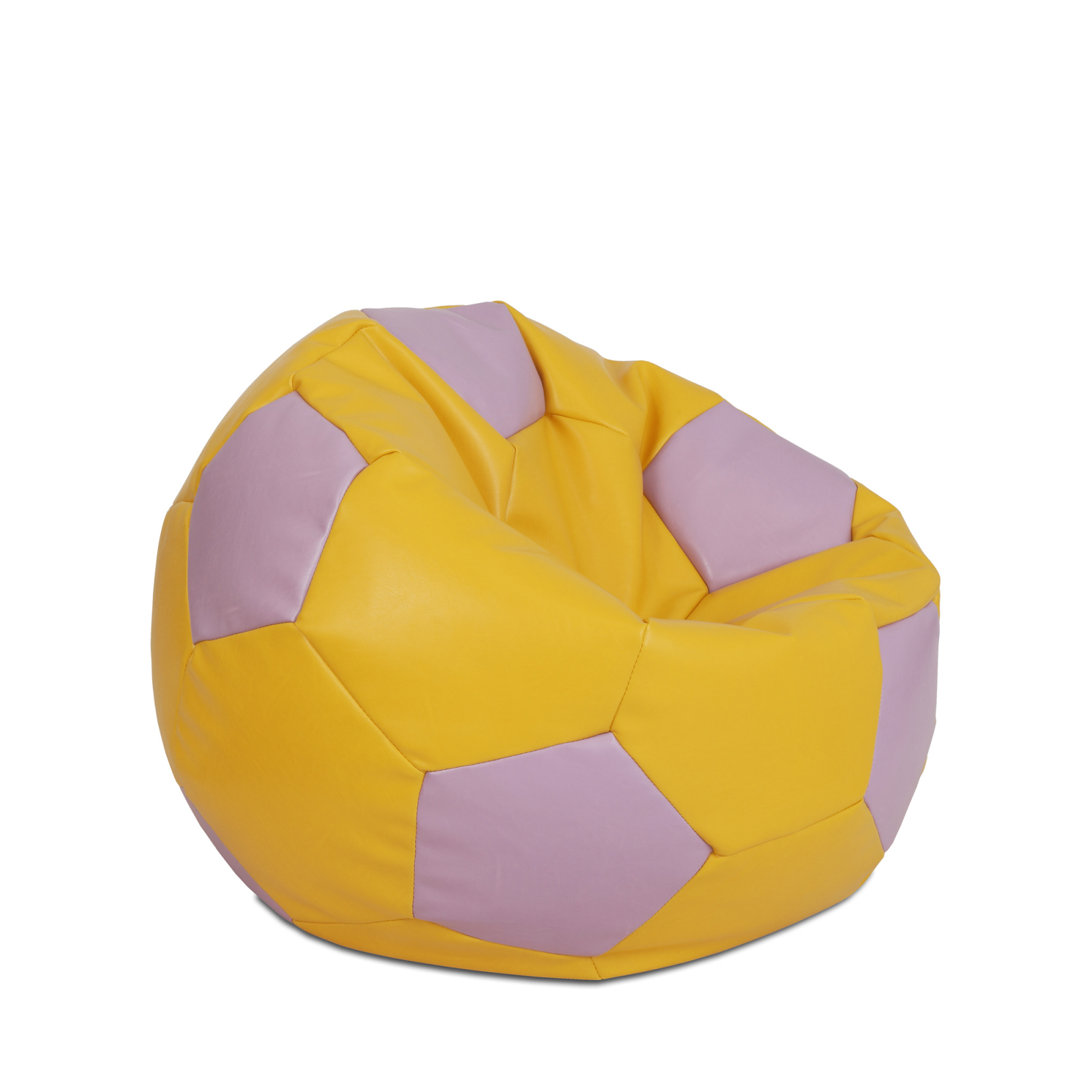 Mondo Ball - fotoliu puf - imitatie piele - galben/mov [1]