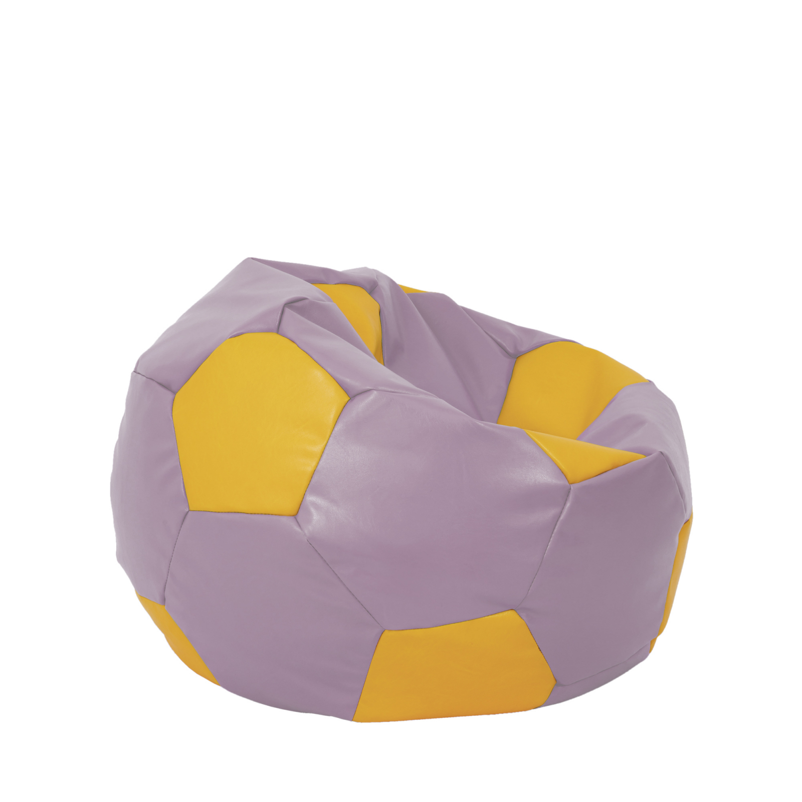 Mondo Ball - fotoliu puf - imitatie piele - mov/galben [1]