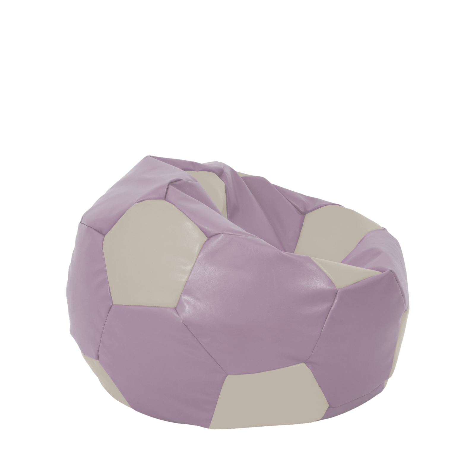 Mondo Ball - fotoliu puf - imitatie piele - mov/crem [1]