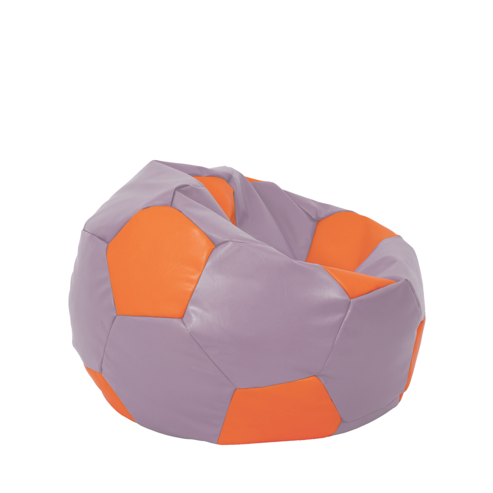 Mondo Ball - fotoliu puf - imitatie piele - mov/portocaliu [1]