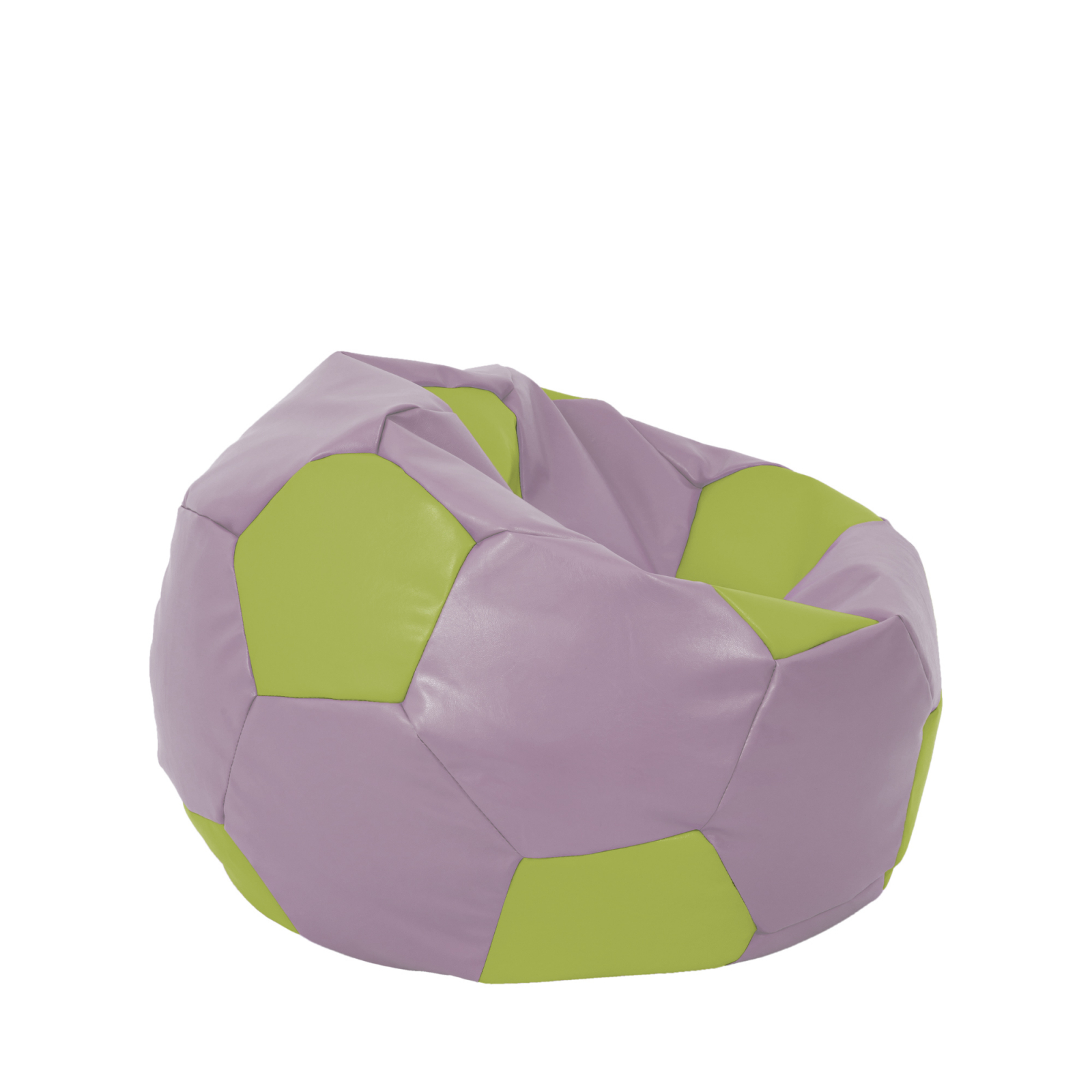 Mondo Ball - fotoliu puf - imitatie piele - mov/verde [1]