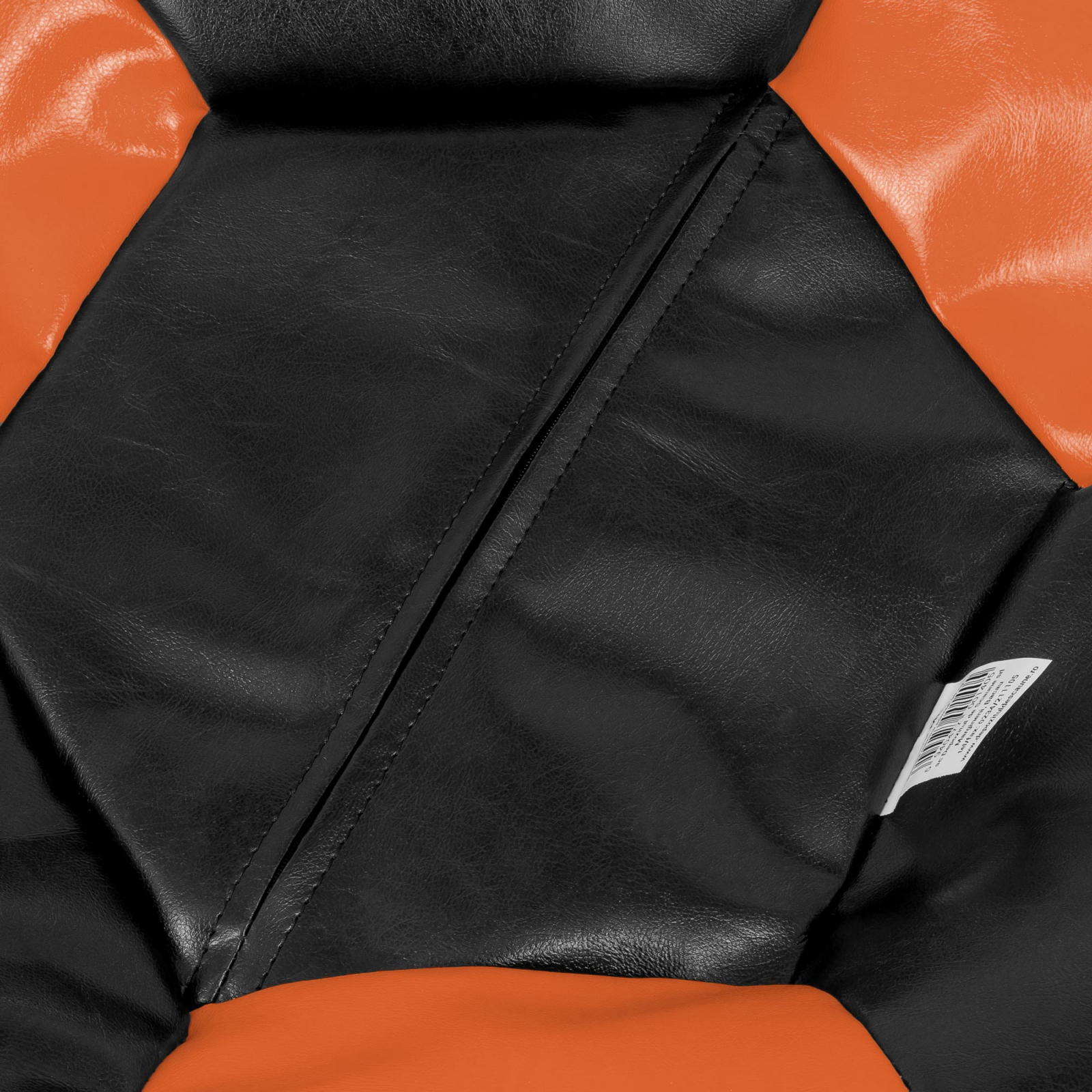 Mondo Ball - fotoliu puf - imitatie piele - negru/portocaliu [2]