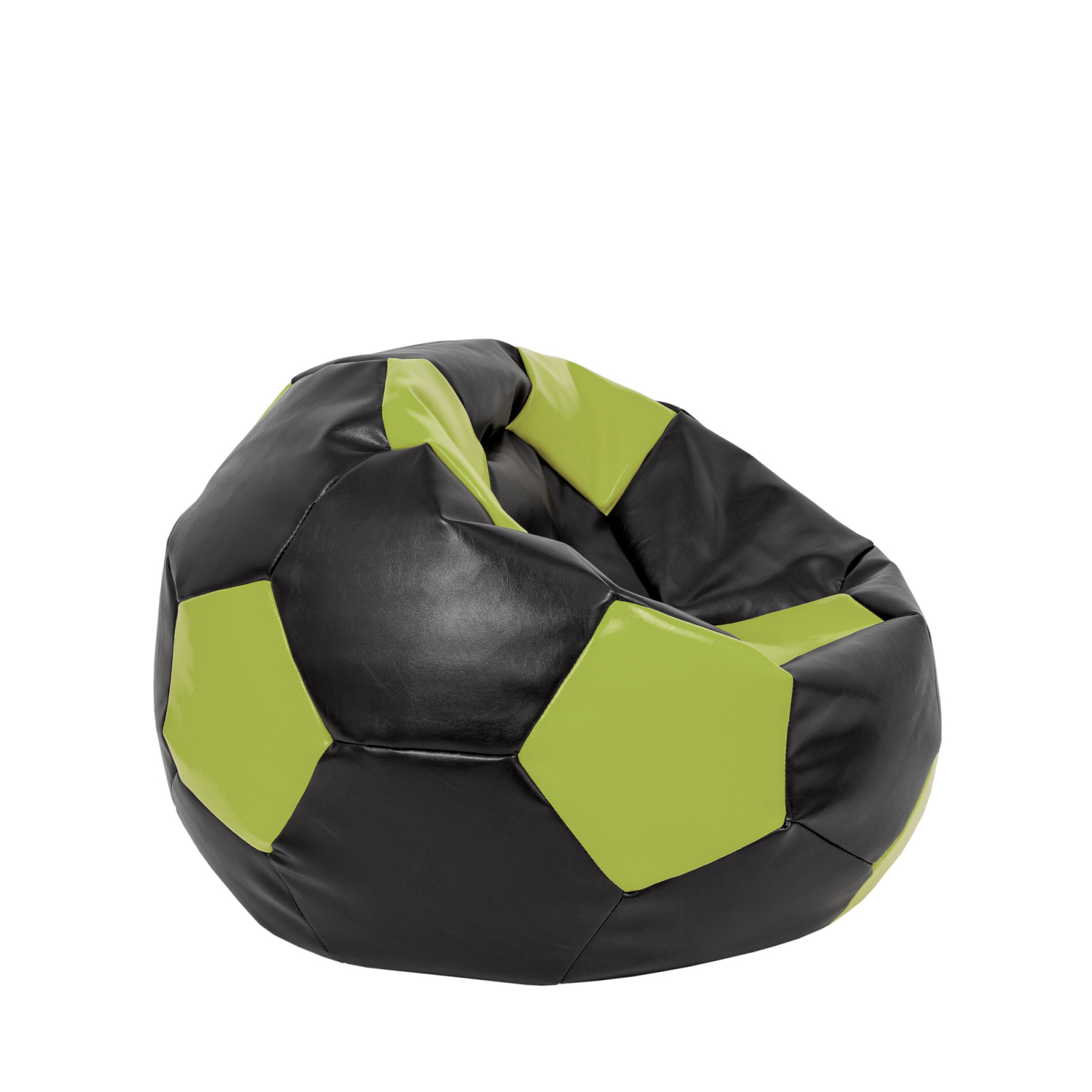 Mondo Ball - fotoliu puf - imitatie piele - negru/verde [1]