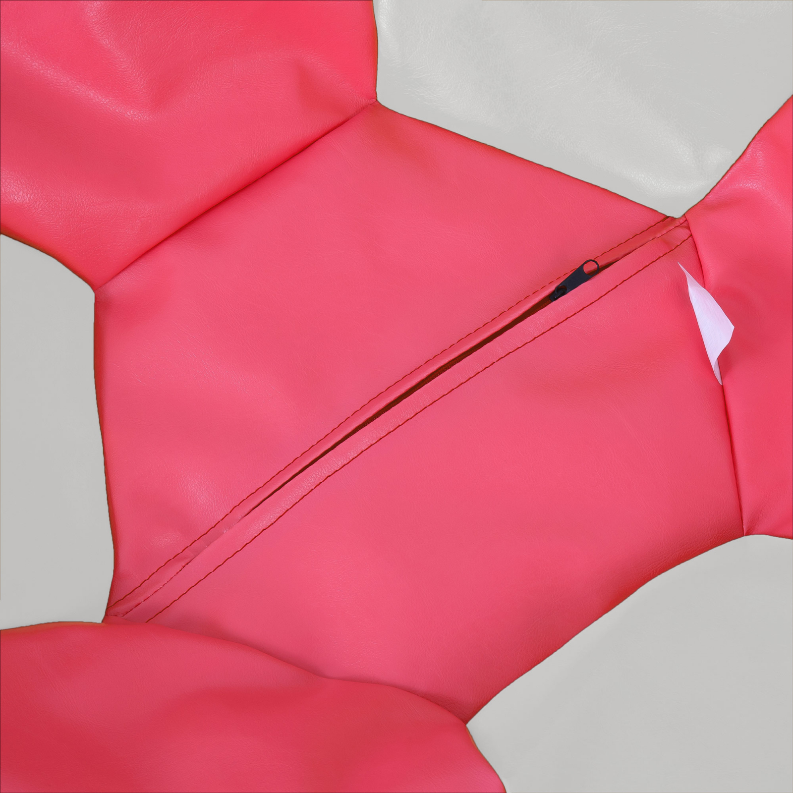 Mondo Ball - fotoliu puf - imitatie piele - roz/alb [2]