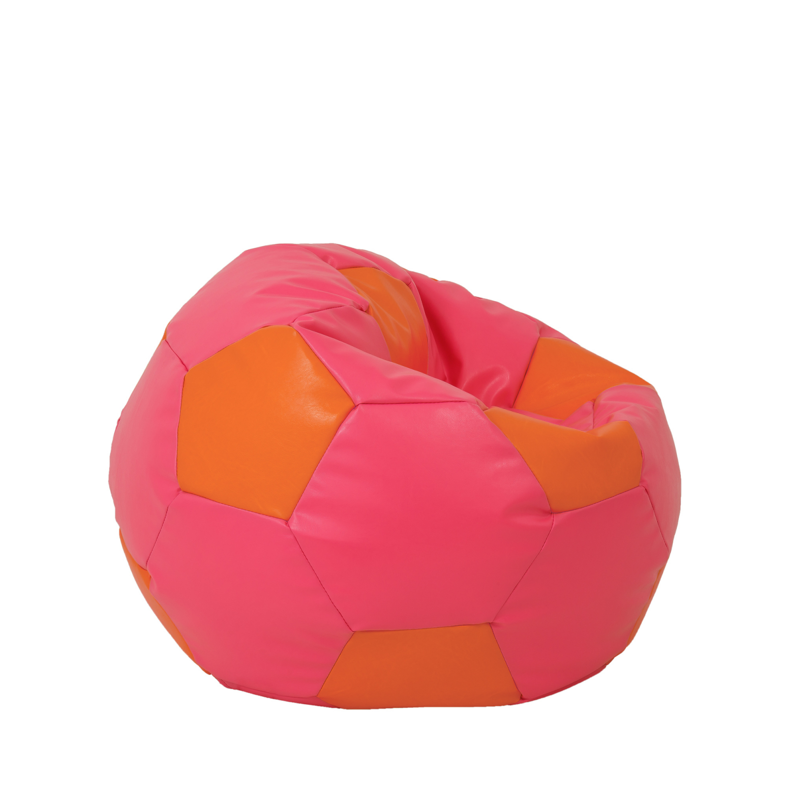 Mondo Ball - fotoliu puf - imitatie piele - roz/portocaliu [1]