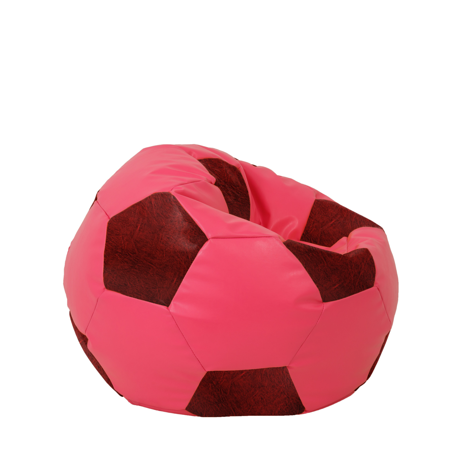 Mondo Ball - fotoliu puf - imitatie piele - roz/visiniu [1]