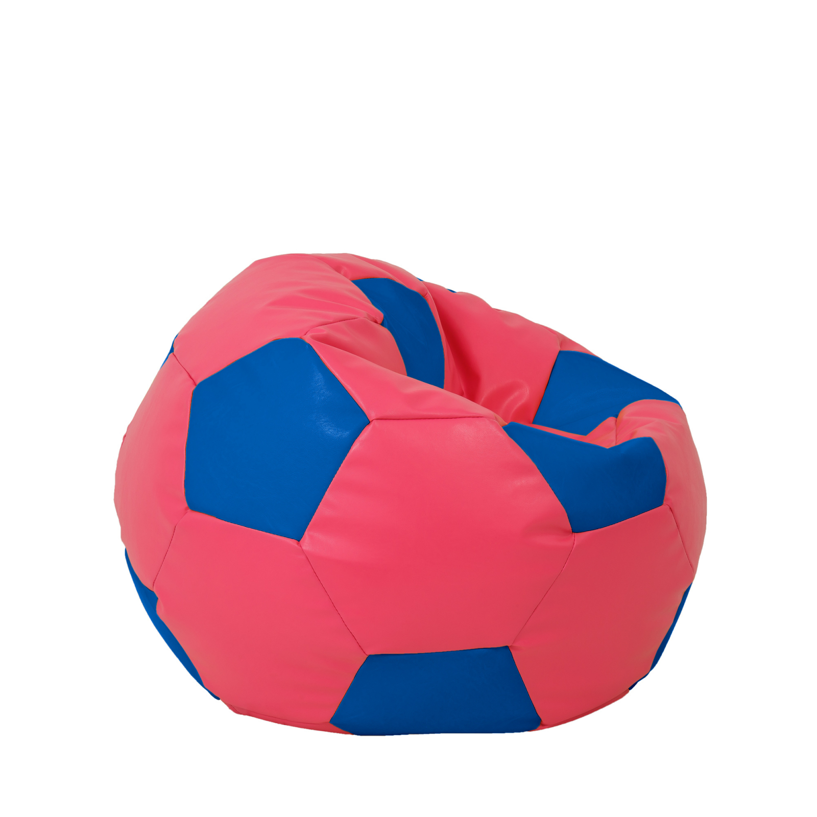 Mondo Ball - fotoliu puf - imitatie piele - roz/albastru [1]