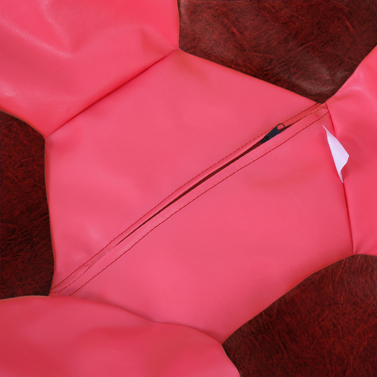 Mondo Ball - fotoliu puf - imitatie piele - roz/visiniu [2]