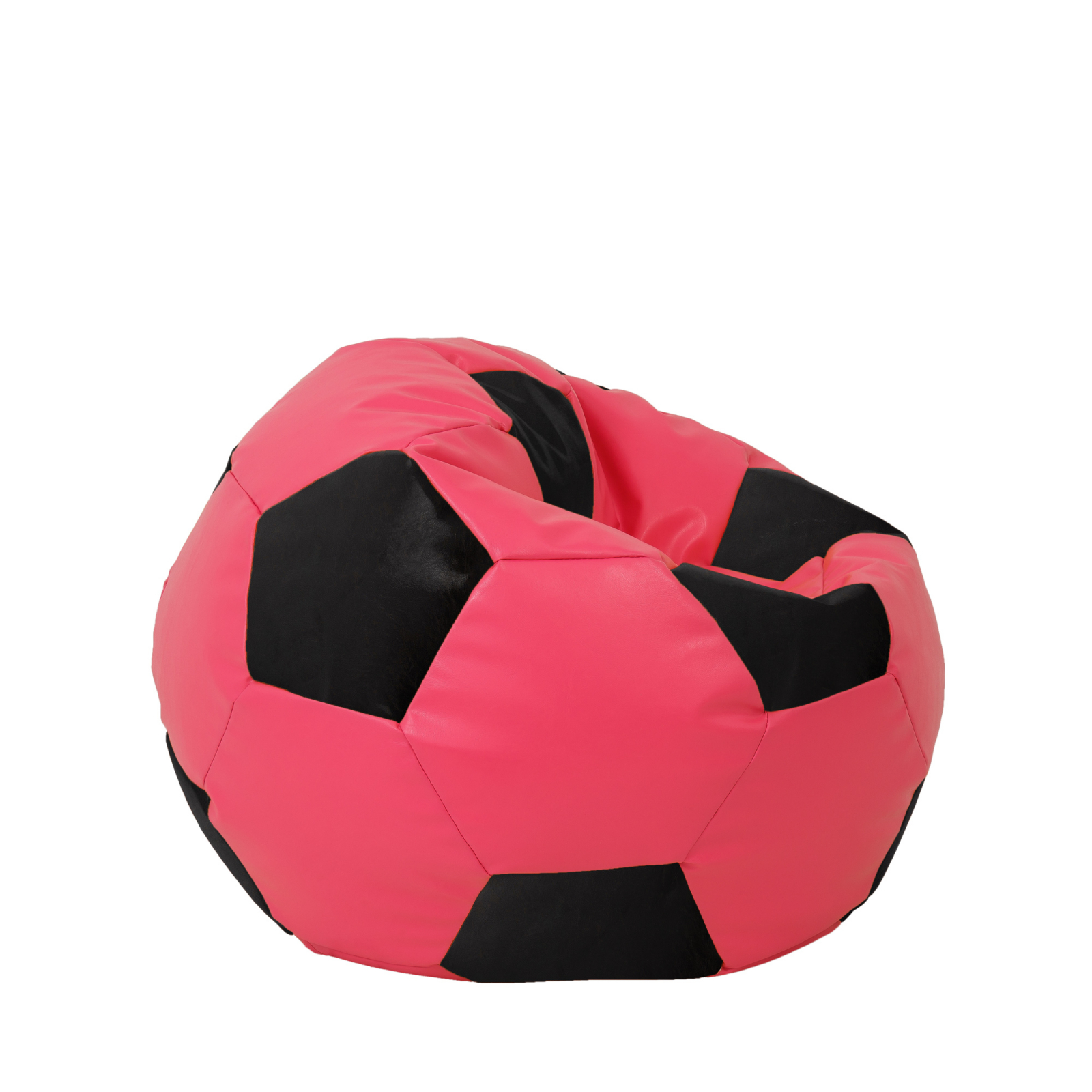 Mondo Ball - fotoliu puf - imitatie piele - roz/negru [1]