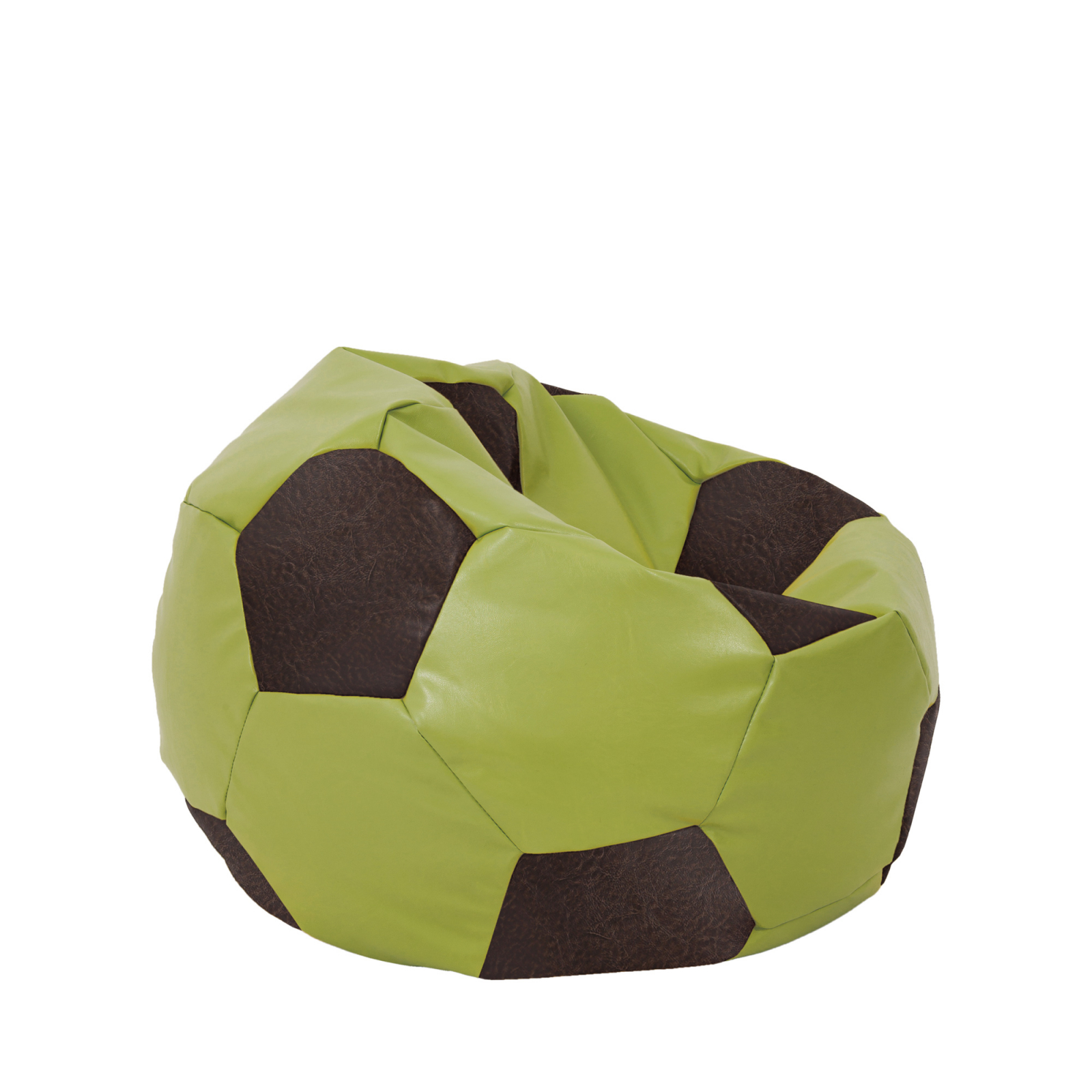 Mondo Ball - fotoliu puf - imitatie piele - verde/maro [1]