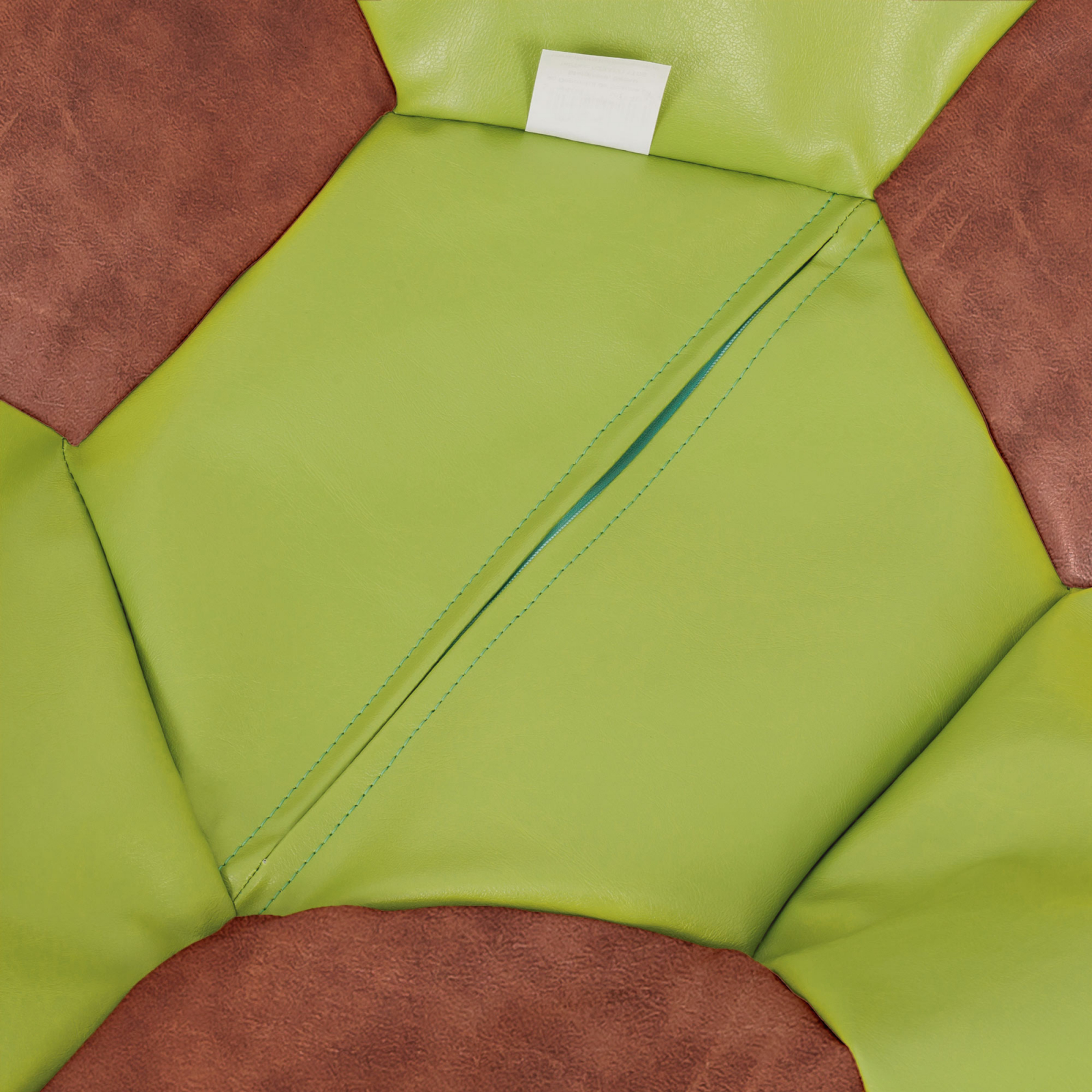 Mondo Ball - fotoliu puf - imitatie piele - verde/cognac [2]