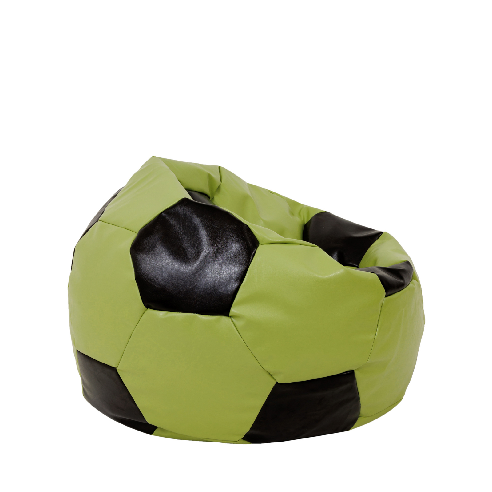Mondo Ball - fotoliu puf - imitatie piele - verde/visiniu [1]