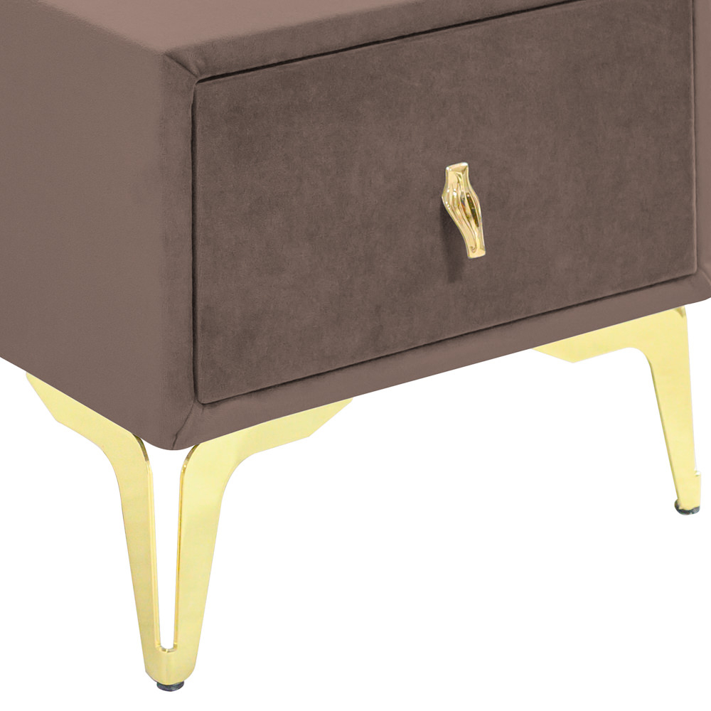 Noptiera tapitata cappucino, cu picioare aurii [4]