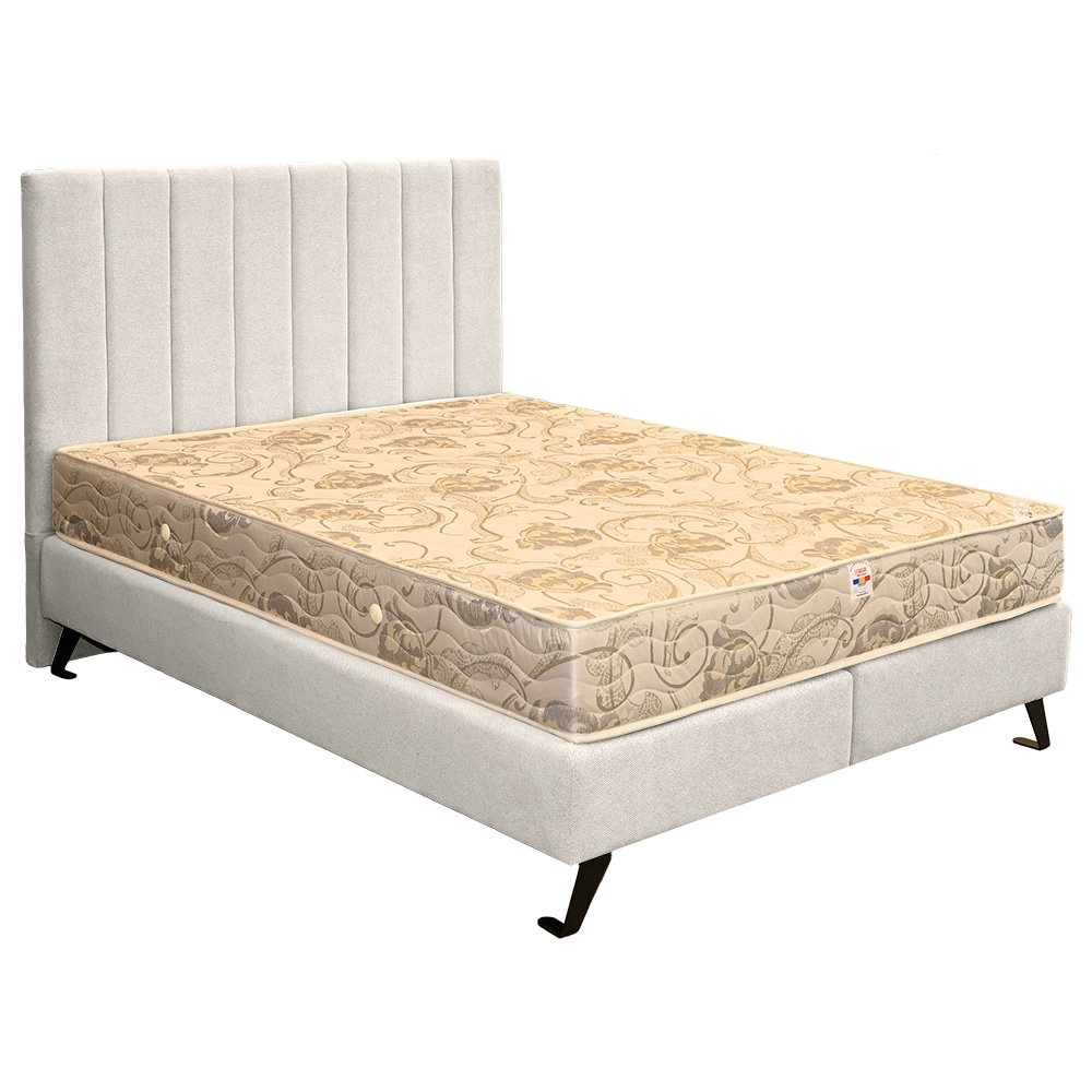 Pat Boxspring Columbia cu picioare,140/200 crem, tapițat [2]