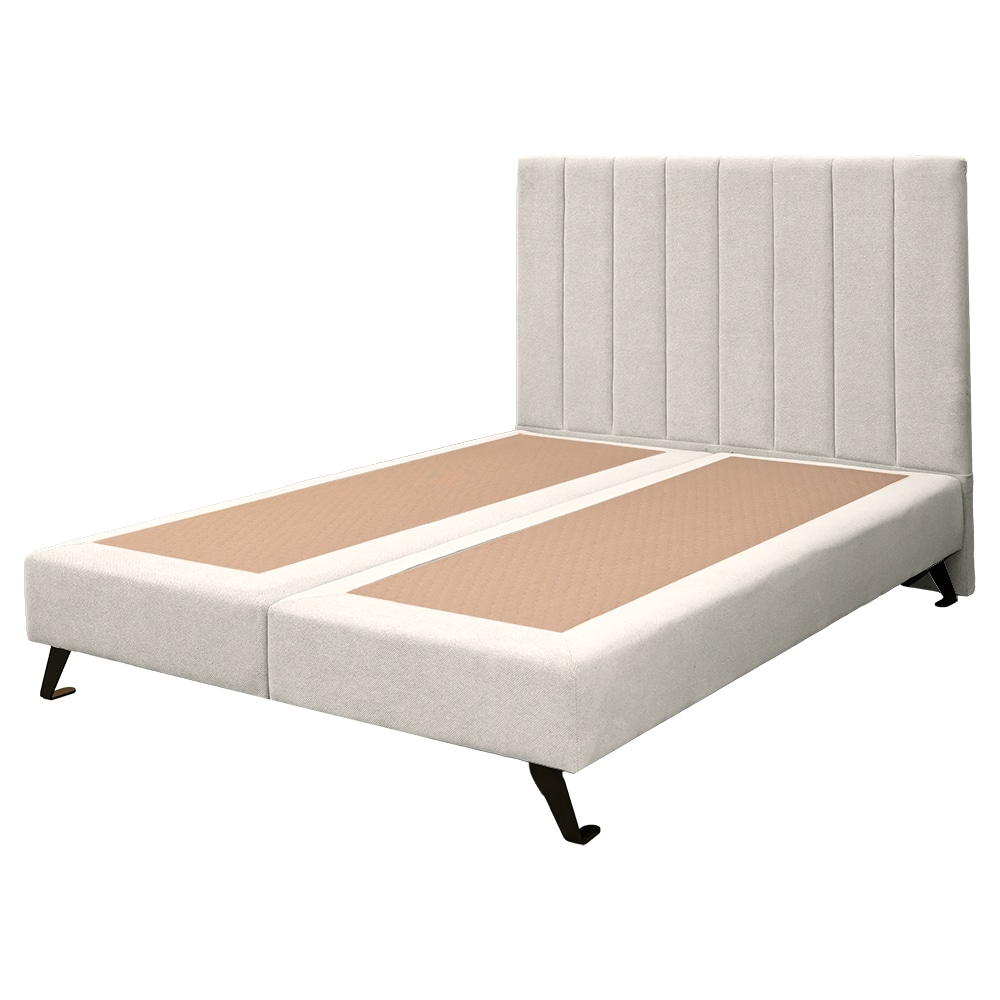 Pat Boxspring Columbia cu picioare,140/200 crem, tapițat [4]