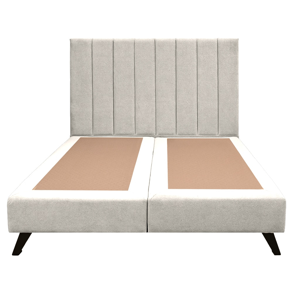 Pat Boxspring Columbia cu picioare,140/200 crem, tapițat [1]