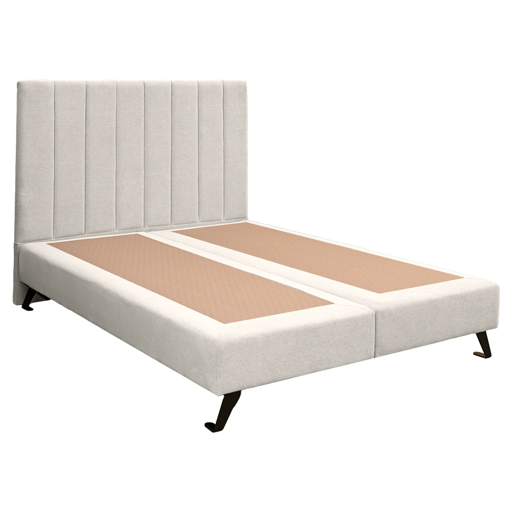Pat Boxspring Columbia cu picioare,140/200 crem, tapițat [3]