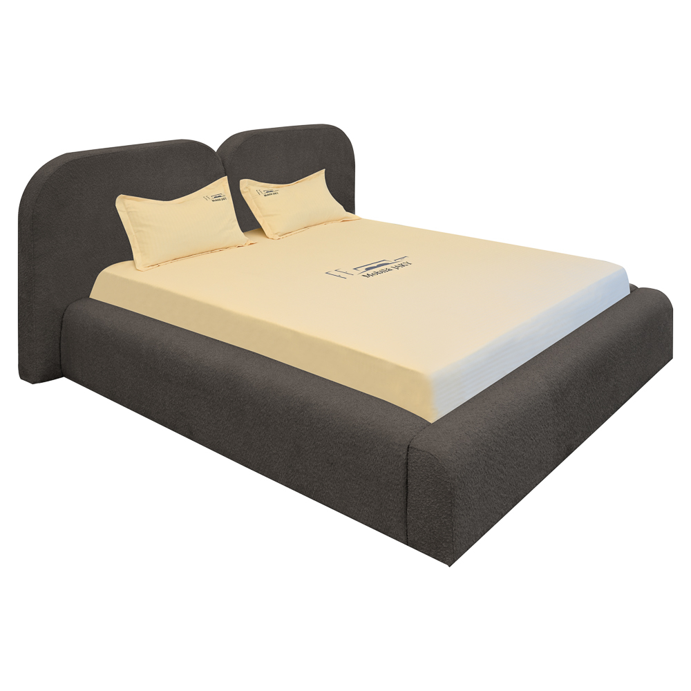 Pat dublu tapitat COSMOS 140/200 Maro A1, cu somiera metalica rabatabila si spatiu de depozitare [2]