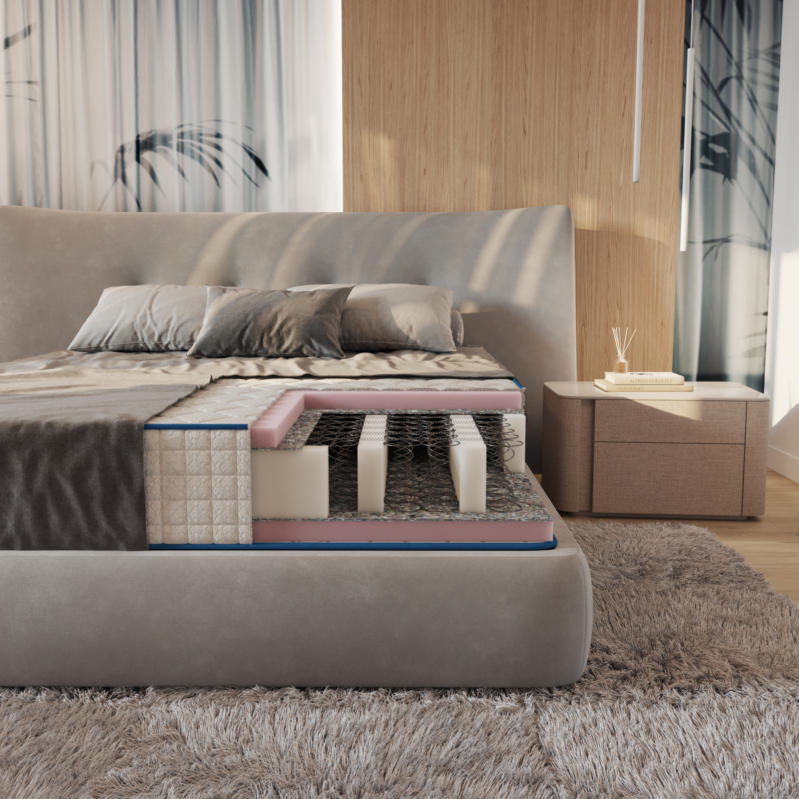 Saltea ortopedica HARD MED GELADI 80 cm * 190 cm * 25 cm, structura cu arcuri si spuma poliuretanica, fermitate tare, husa vara-iarna [3]