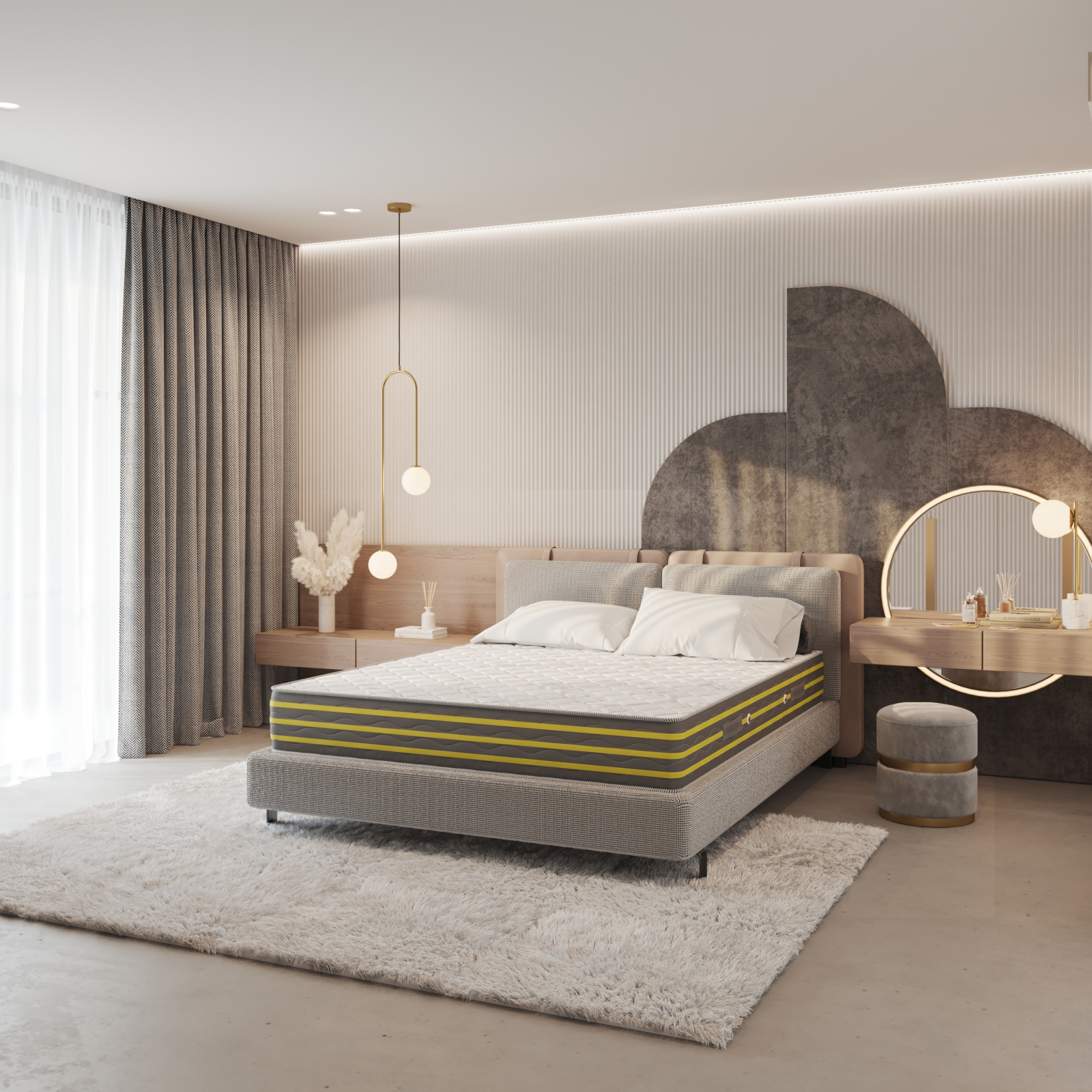 Saltea ortopedica PREMIER PLUS GELADI 80 cm * 190 cm * 24 cm, structura cu arcuri si spuma poliuretanica, fermitate medie, fata vara-iarna [1]