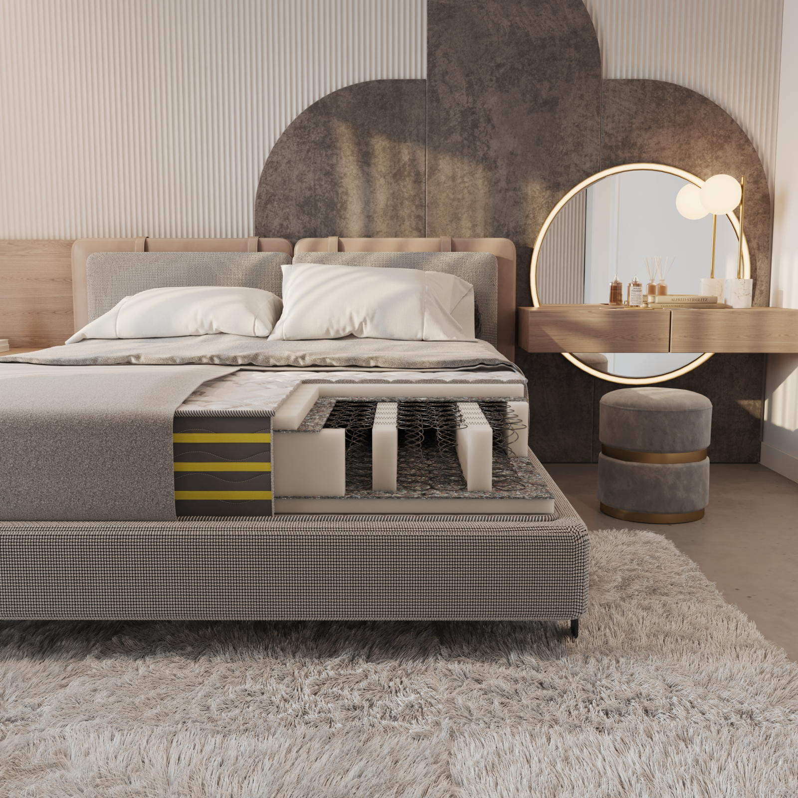 Saltea ortopedica PREMIER PLUS GELADI 80 cm * 190 cm * 24 cm, structura cu arcuri si spuma poliuretanica, fermitate medie, fata vara-iarna [3]