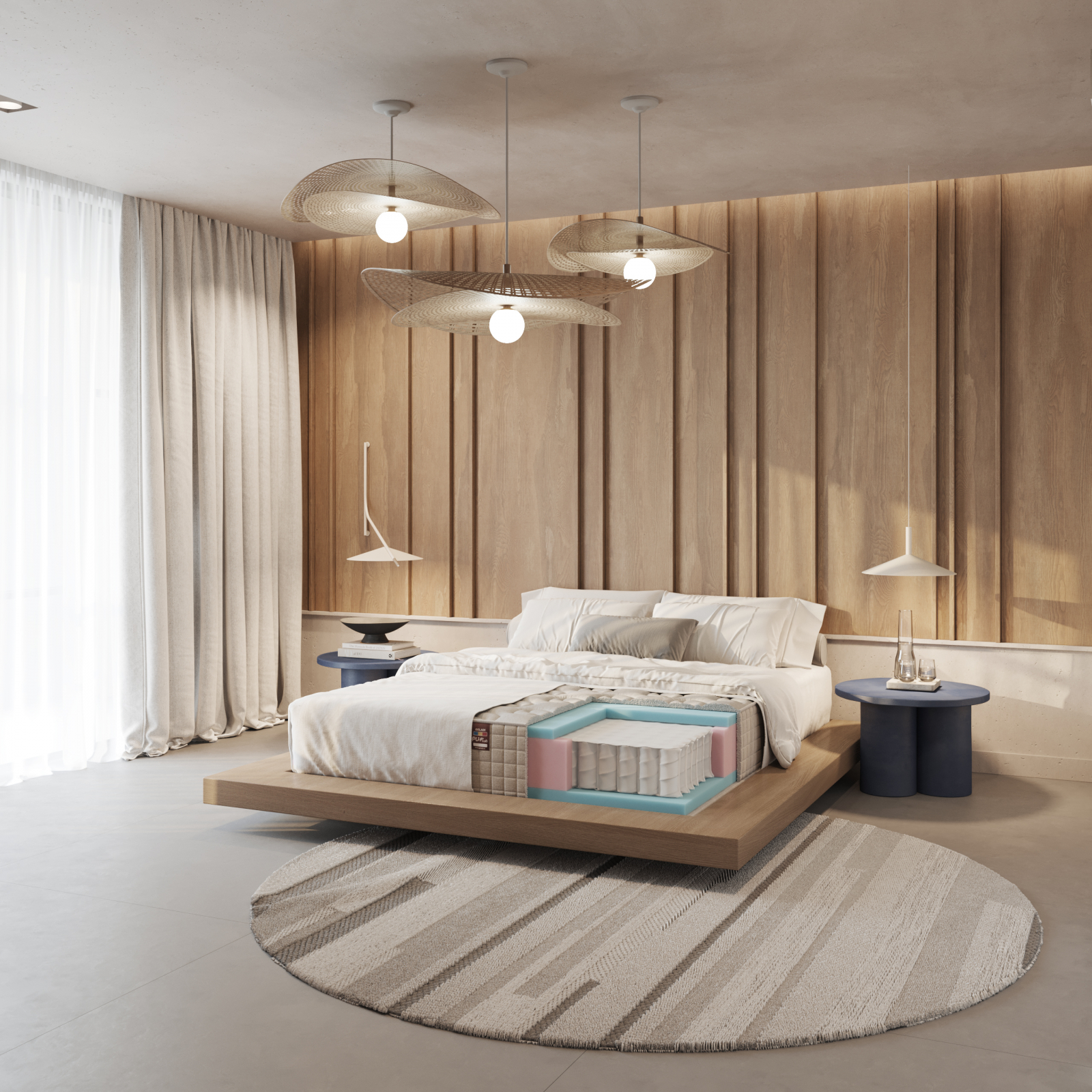 Saltea ortopedica PUFesti 80 cm * 190 cm * 32 cm, structura cu arcuri individuale pocket si spuma poliuretanica, confort ridicat GELADI [1]