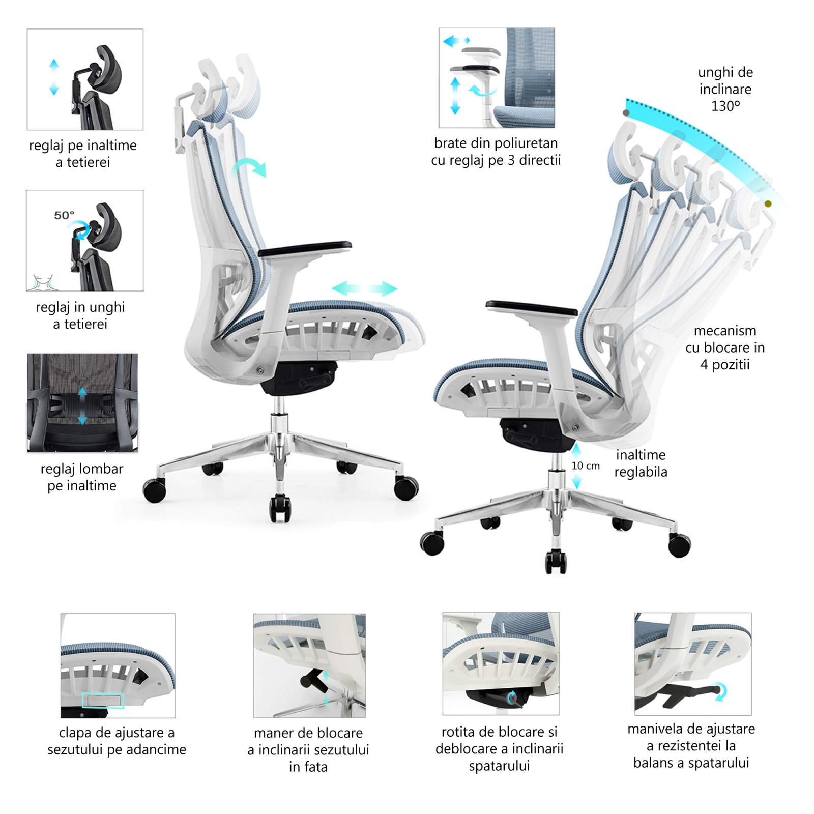 Scaun full mesh Lyon Lux - negru/negru [9]