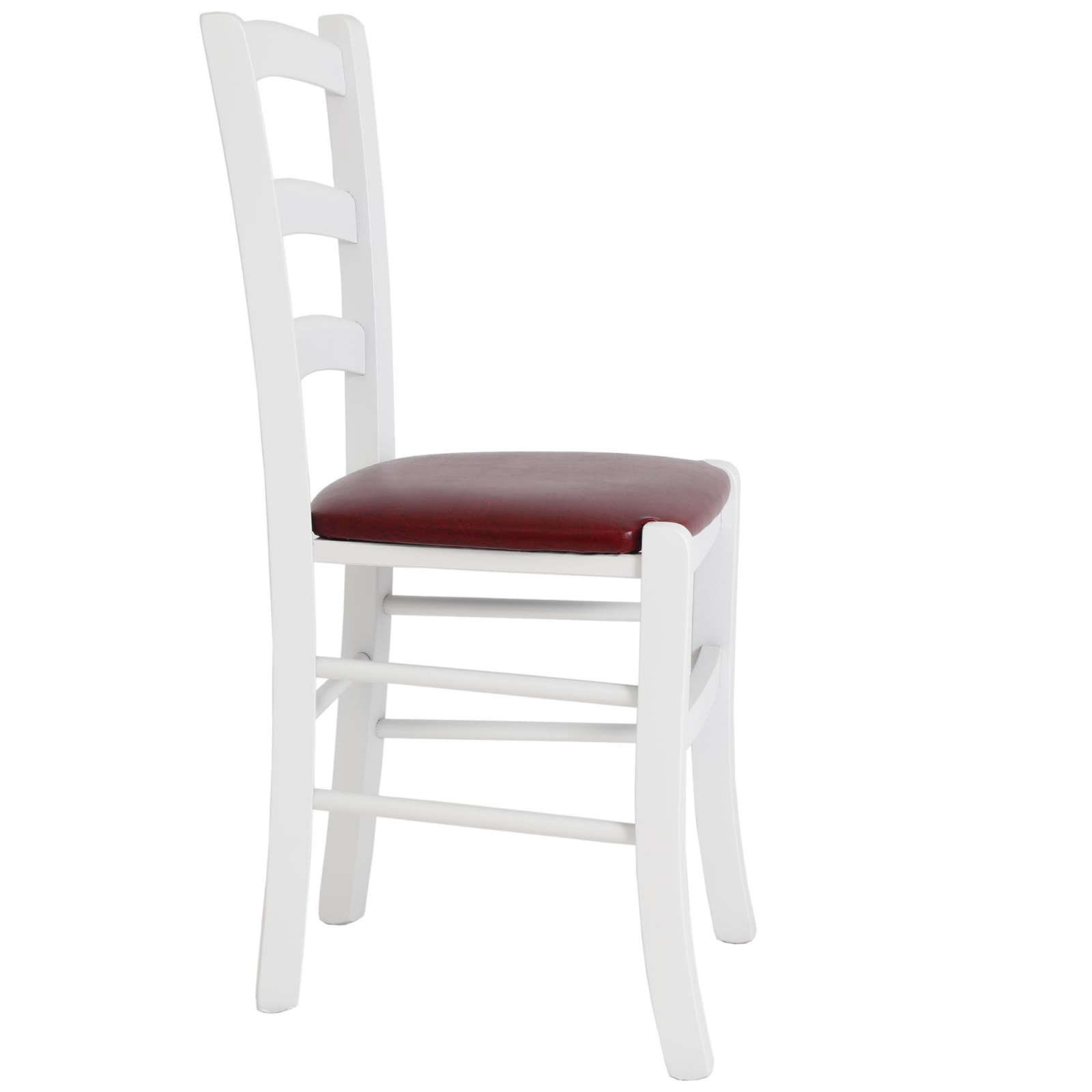 Scaun Paesana, cadru fag, culoare alb, material piele ecologica visiniu [1]