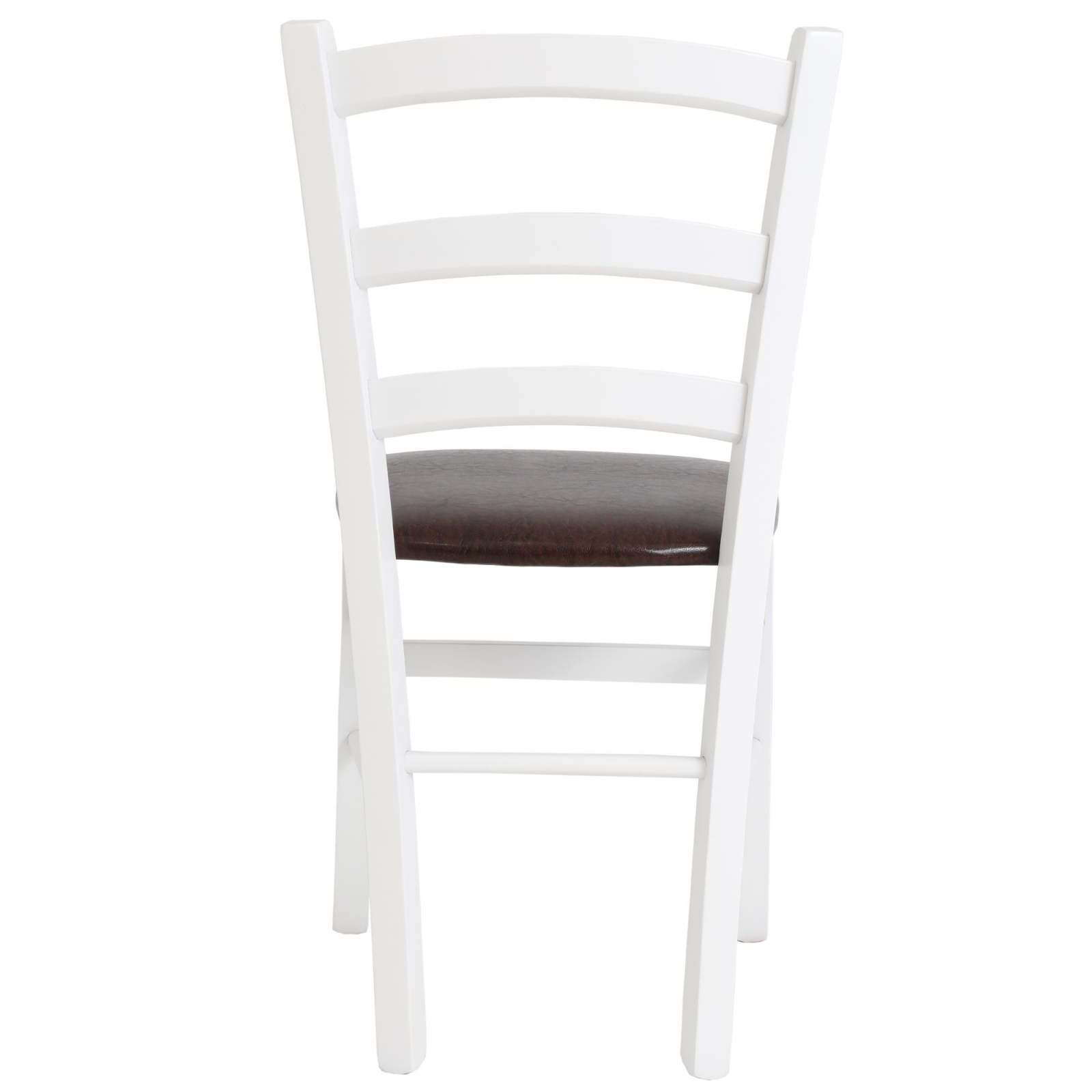 Scaun Paesana, cadru fag, culoare alb, material piele ecologica maro [2]