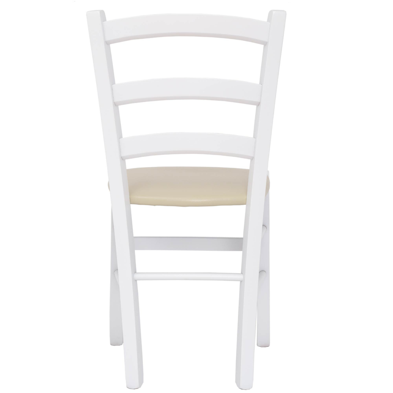 Scaun Paesana, cadru fag, culoare alb, material piele ecologica crem [4]