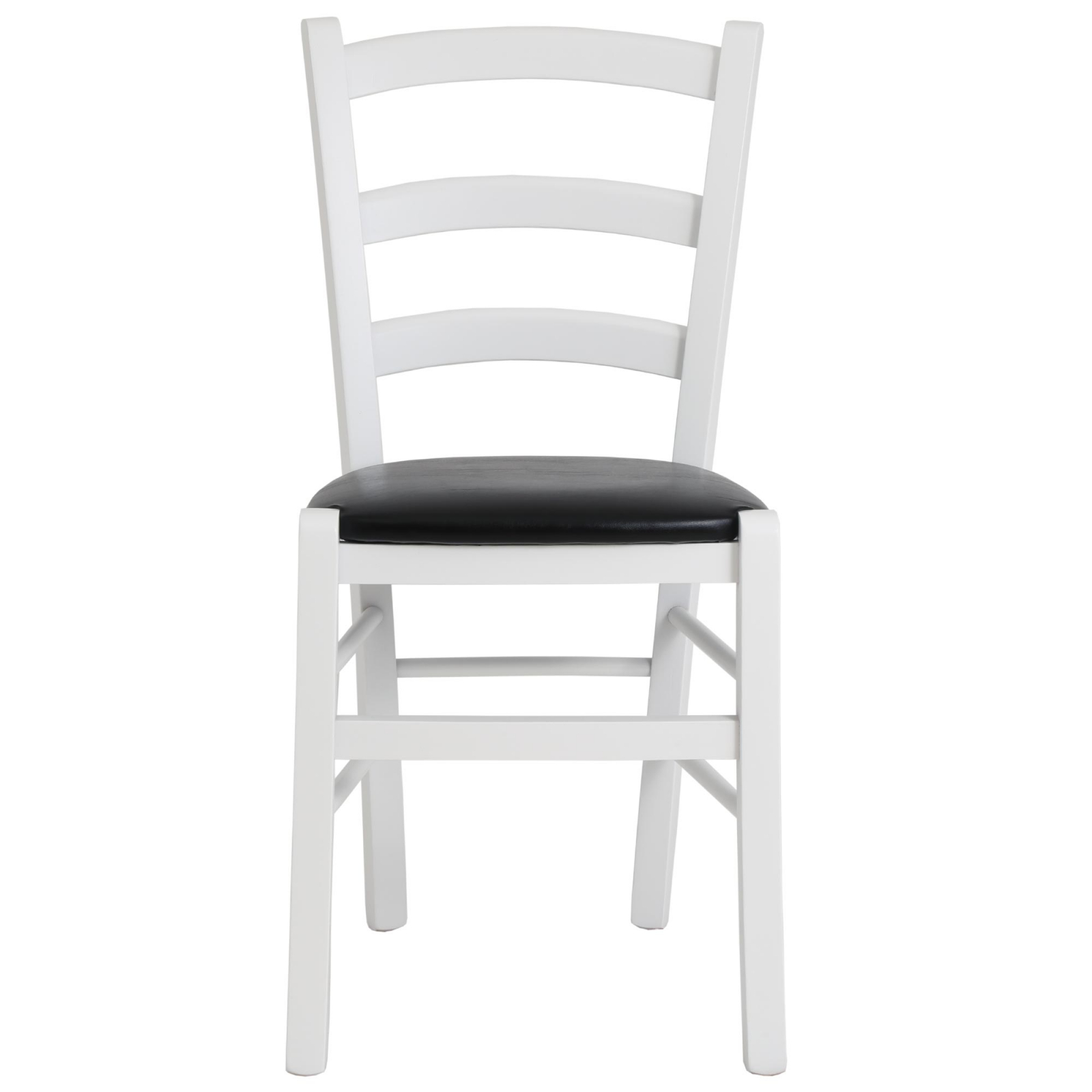 Scaun Paesana, cadru fag, culoare alb, material piele ecologica negru [4]