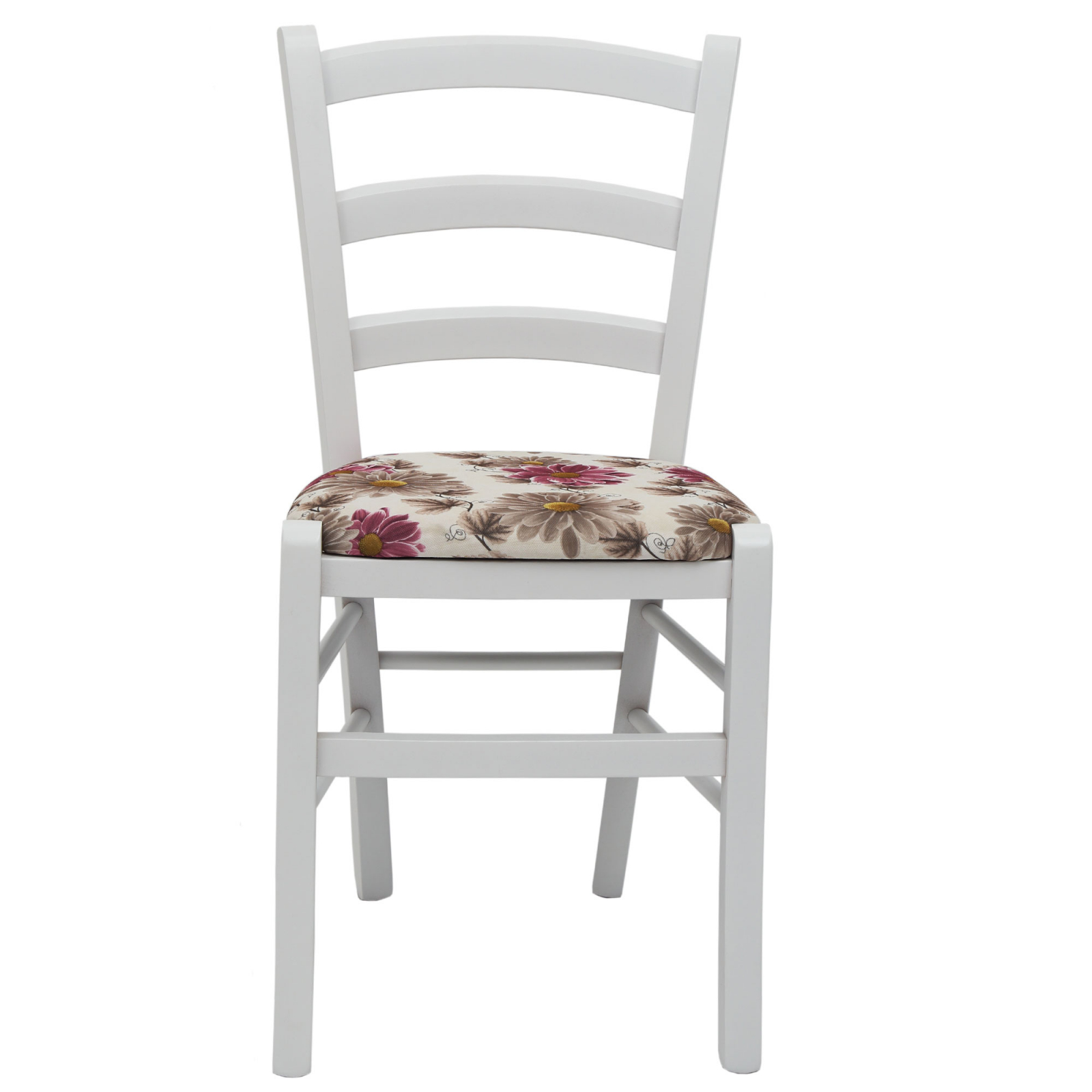 Scaun Paesana, cadru fag, culoare alb, material stofa print floral mov [1]