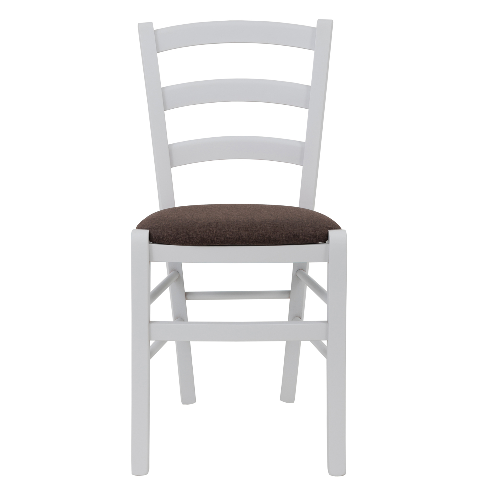 Scaun Paesana, cadru fag, culoare alb, material stofa S04 maro [1]