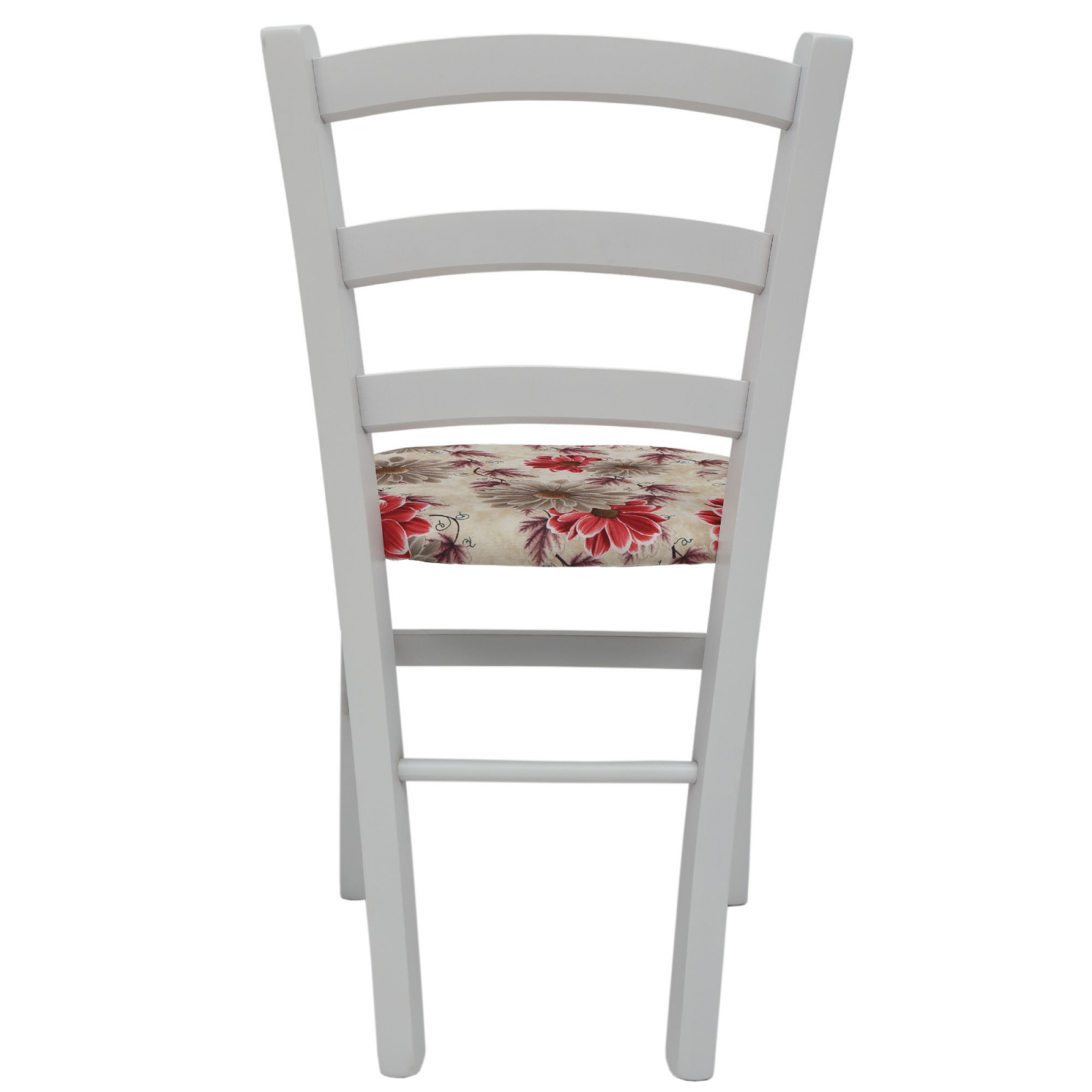 Scaun Paesana, cadru fag, culoare alb, material stofa print floral rosu [3]