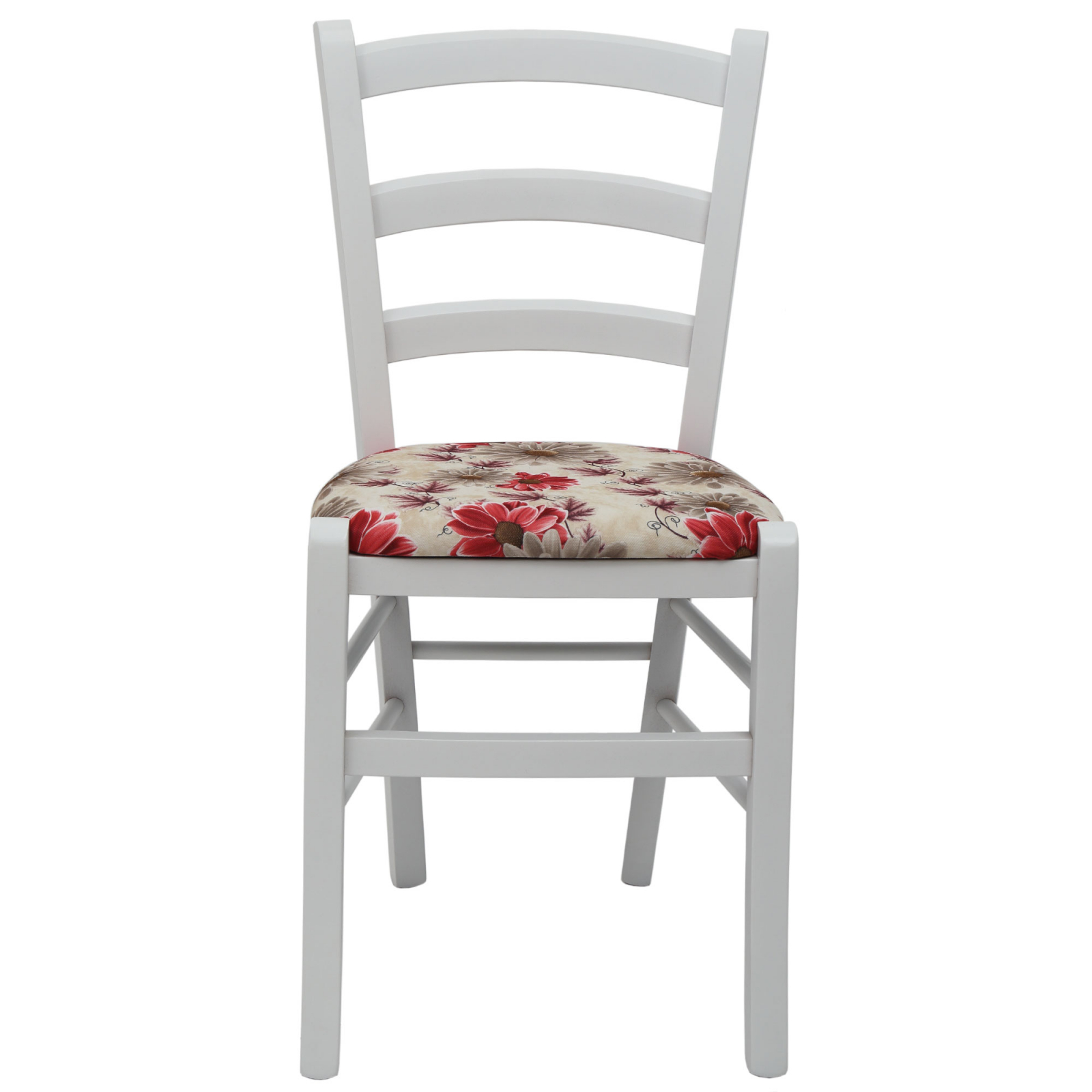 Scaun Paesana, cadru fag, culoare alb, material stofa print floral rosu [1]