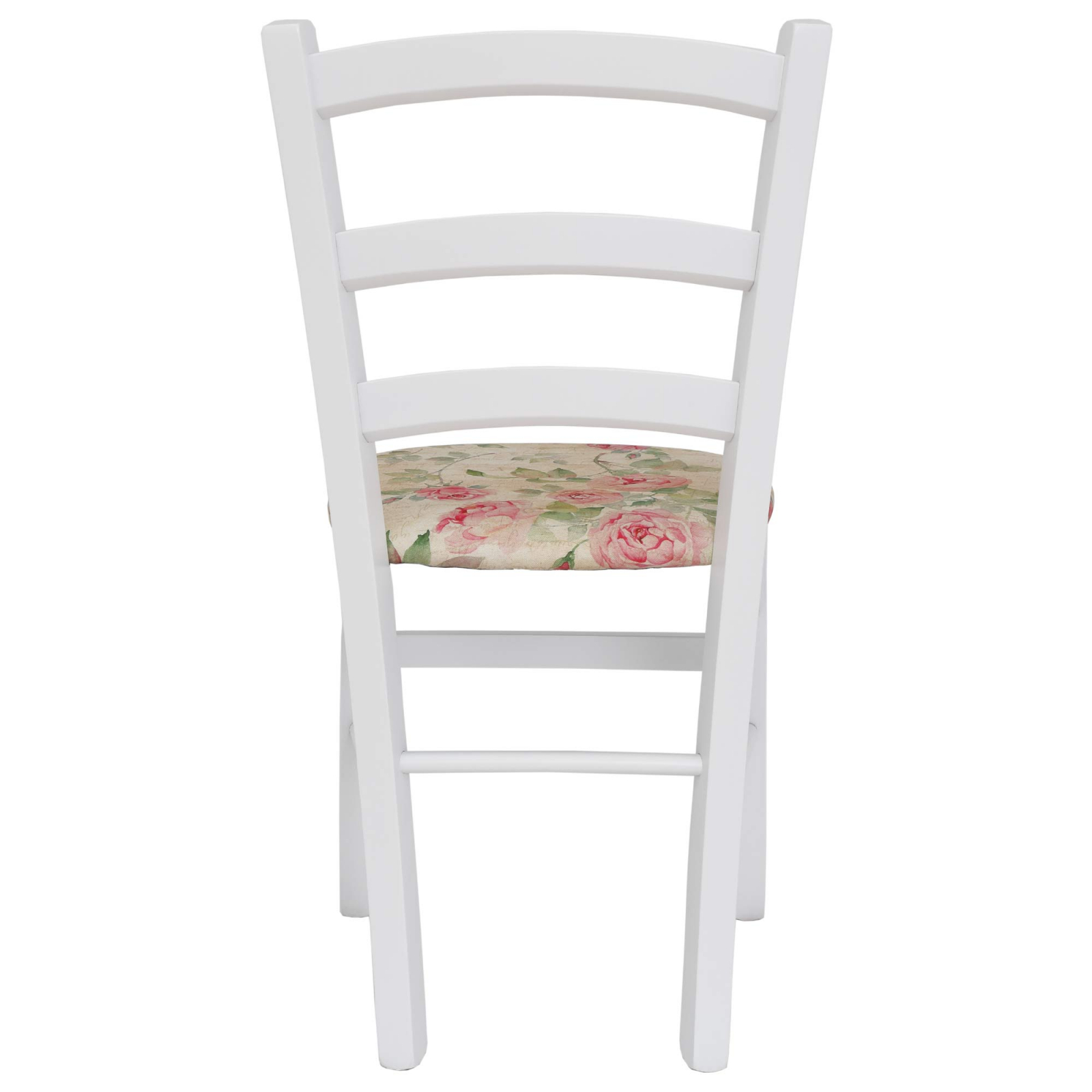 Scaun Paesana, cadru fag, culoare alb, material stofa print vintage [4]
