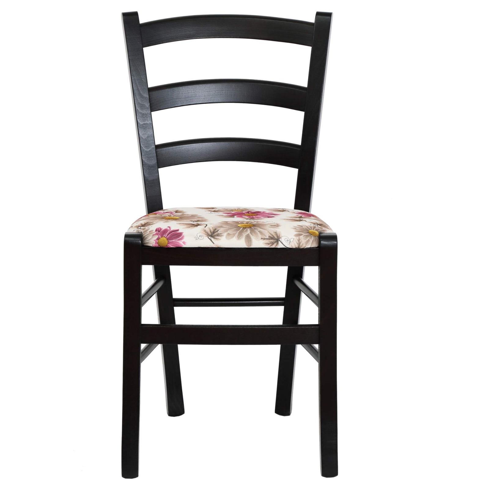 Scaun Paesana, cadru fag, culoare wenge, material stofa print floral mov [3]