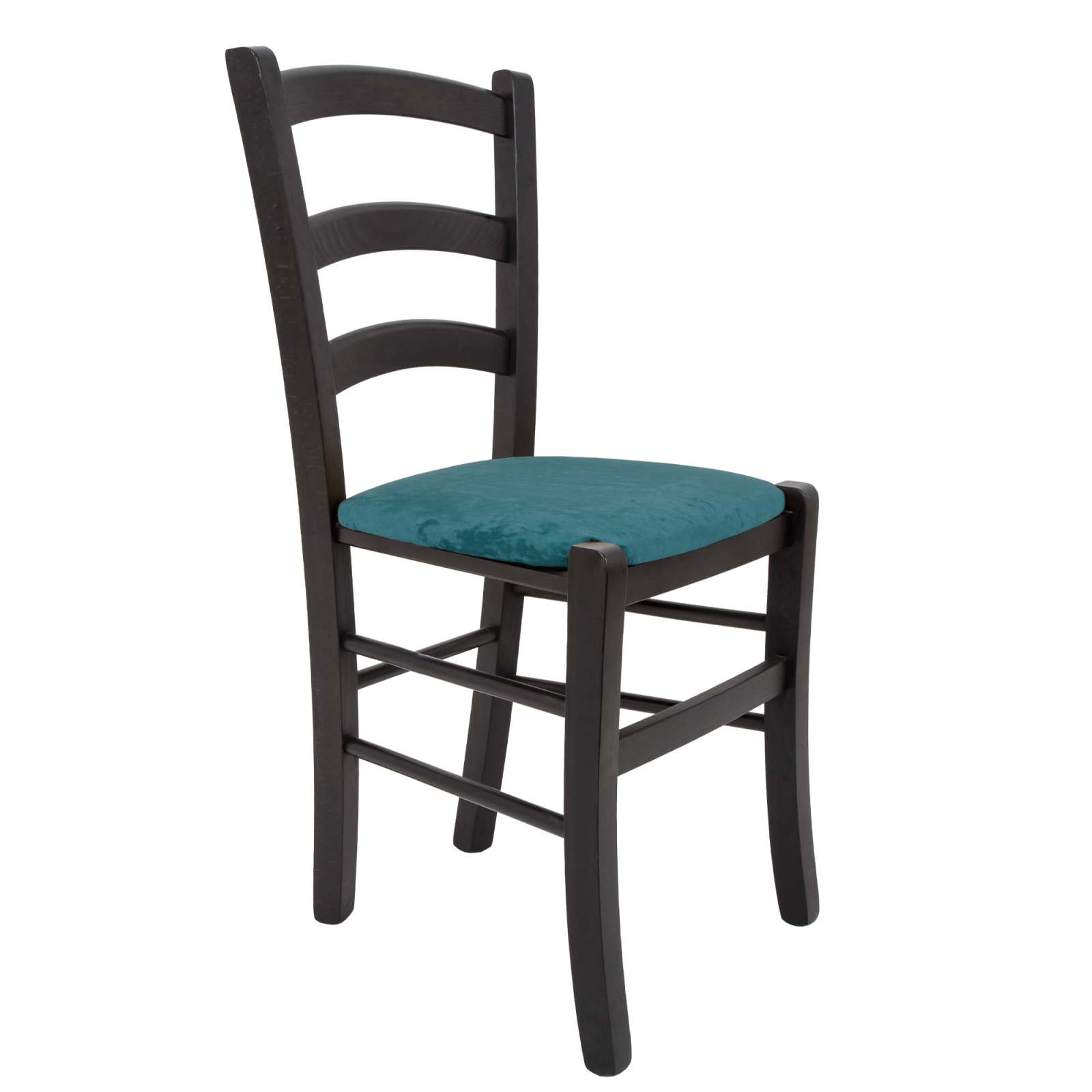 Scaun Paesana, cadru fag, culoare wenge, material stofa E22 turcoaz [4]