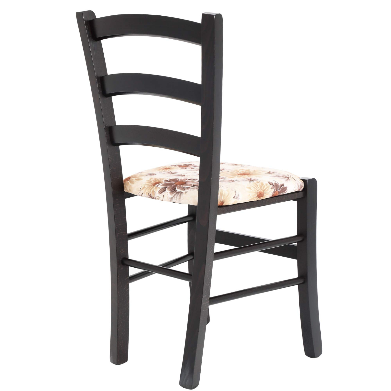 Scaun Paesana, cadru fag, culoare wenge, material stofa print floral maro [2]