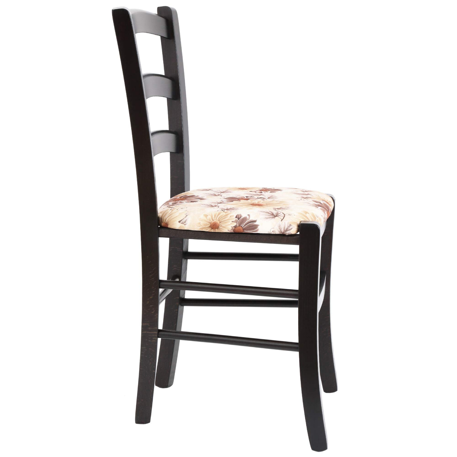 Scaun Paesana, cadru fag, culoare wenge, material stofa print floral maro [1]