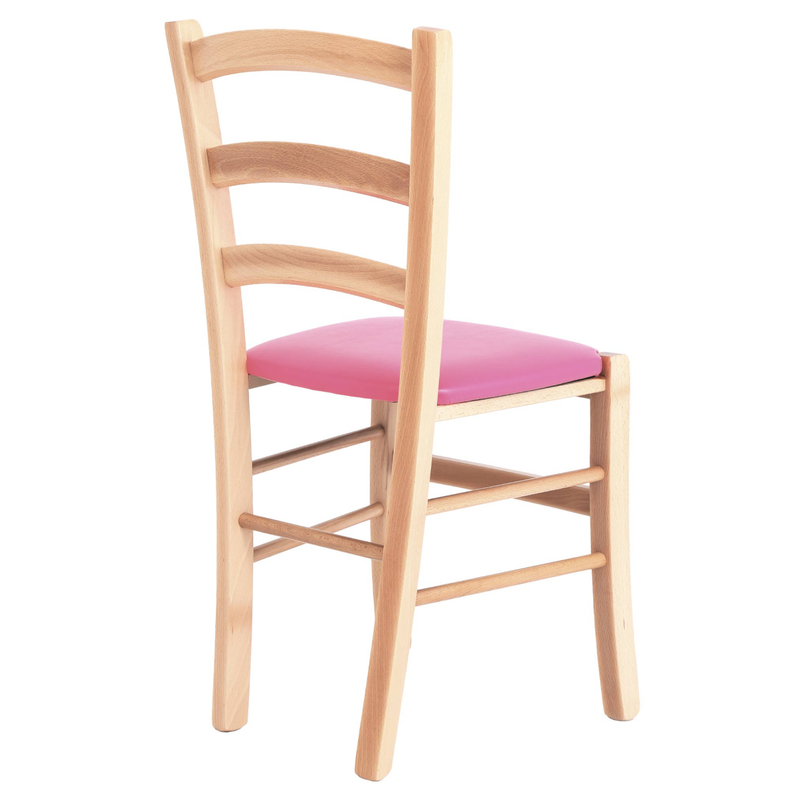 Scaun Paesana, cadru fag, material piele ecologica roz [2]