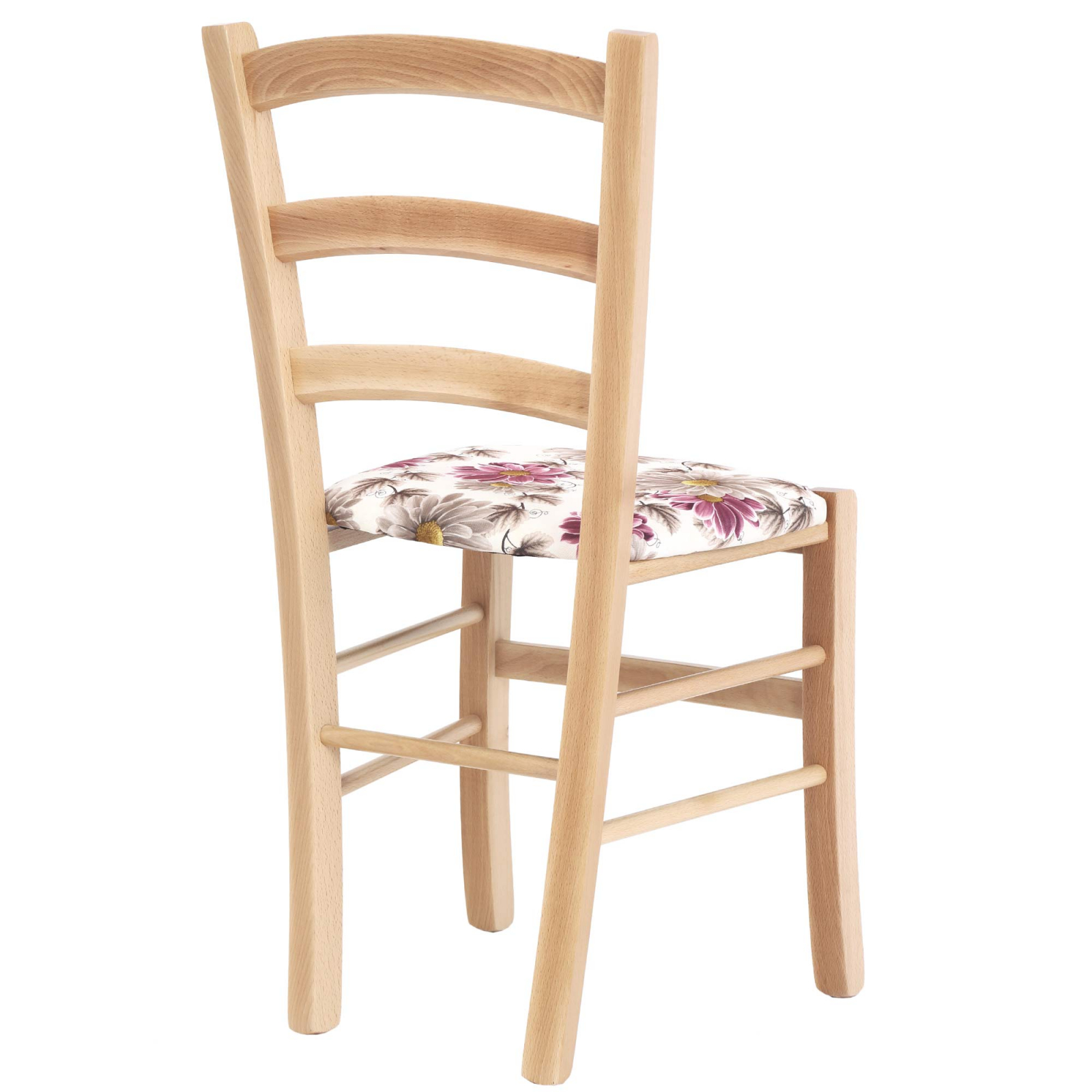 Scaun Paesana, cadru fag, material stofa print floral mov [2]