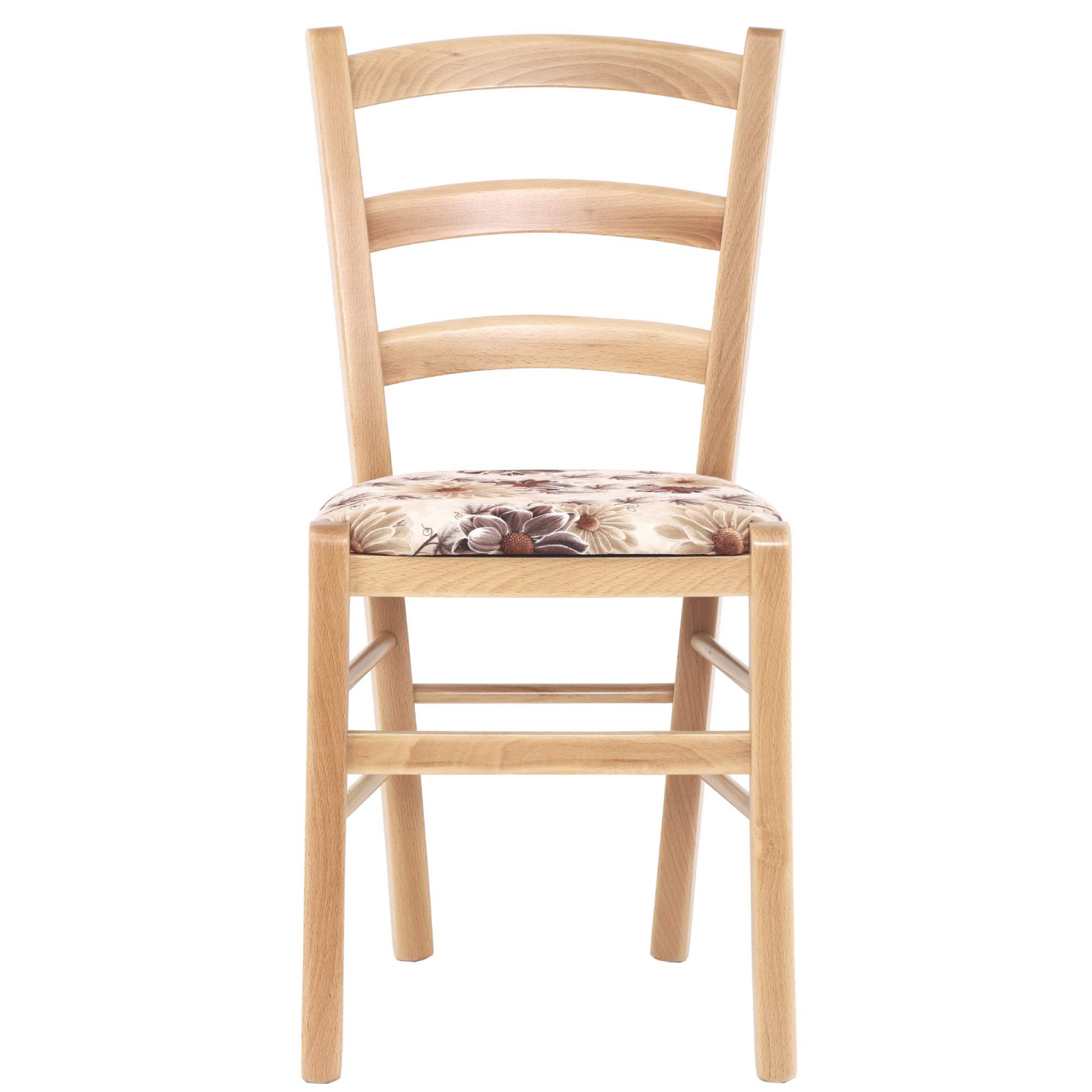 Scaun Paesana, cadru fag, material stofa print floral maro [3]