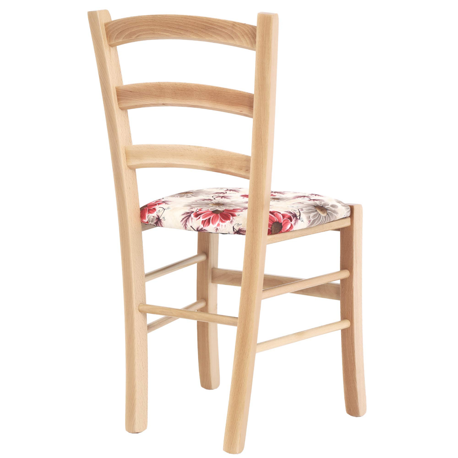 Scaun Paesana, cadru fag, material stofa print floral rosu [2]