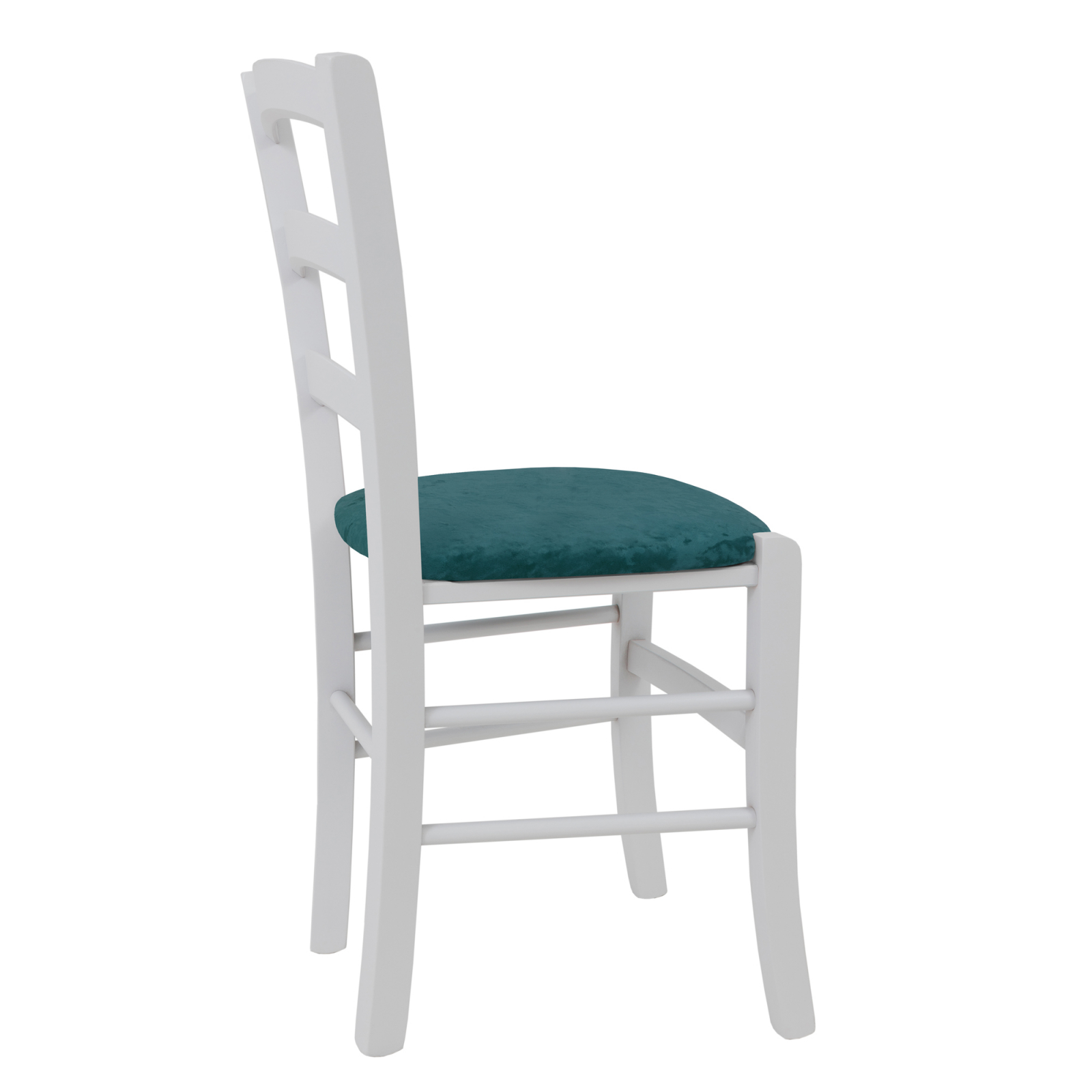Scaun Paesana, cadru fag, culoare alb, material stofa E22 turcoaz [2]