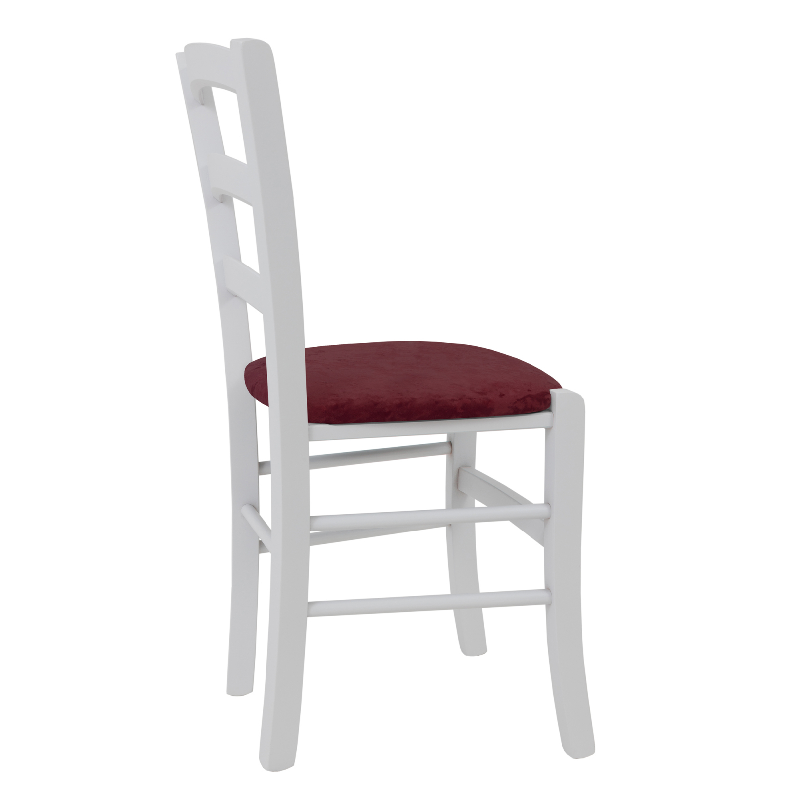 Scaun Paesana, cadru fag, culoare alb, material stofa E42 visiniu [2]