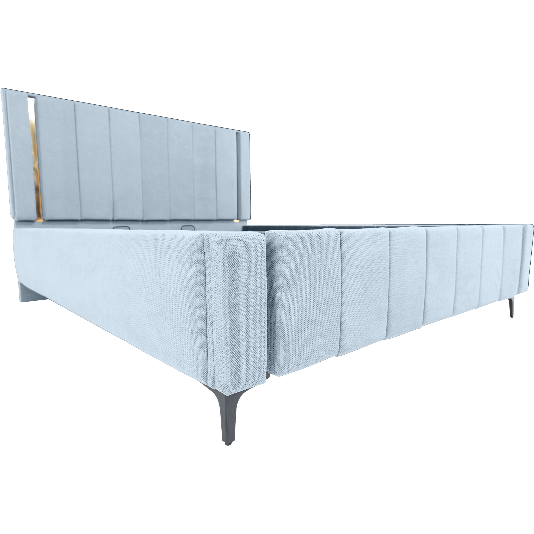 Pachet pat leon gri albastrui cu saltea inclusa Melissa 140x200 cm [9]